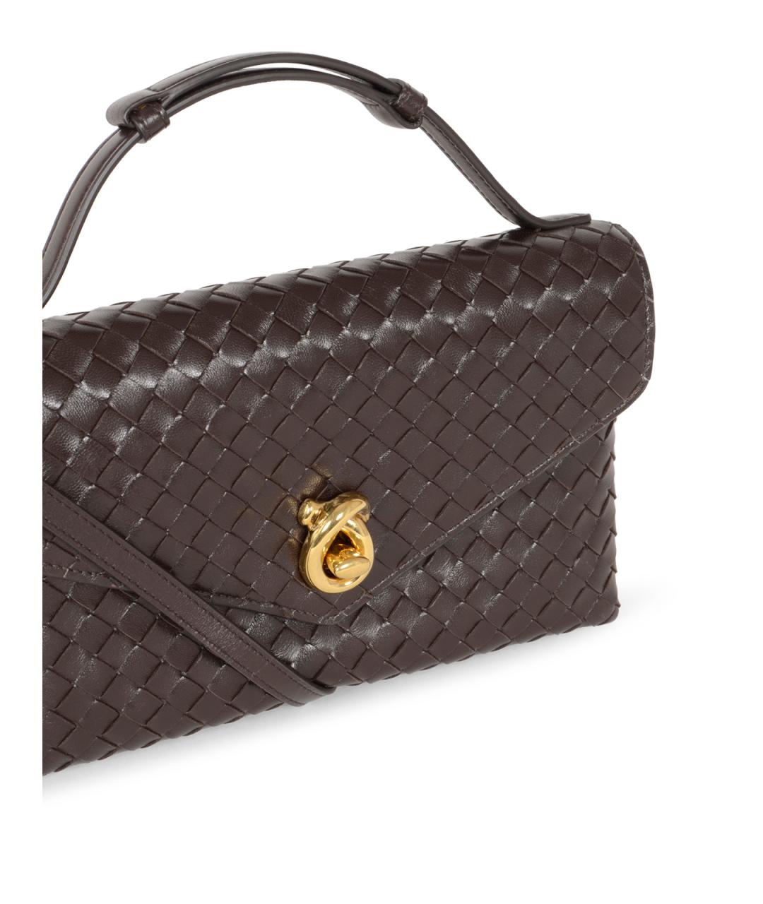 BOTTEGA VENETA Коричневая кожаная сумка через плечо, фото 4