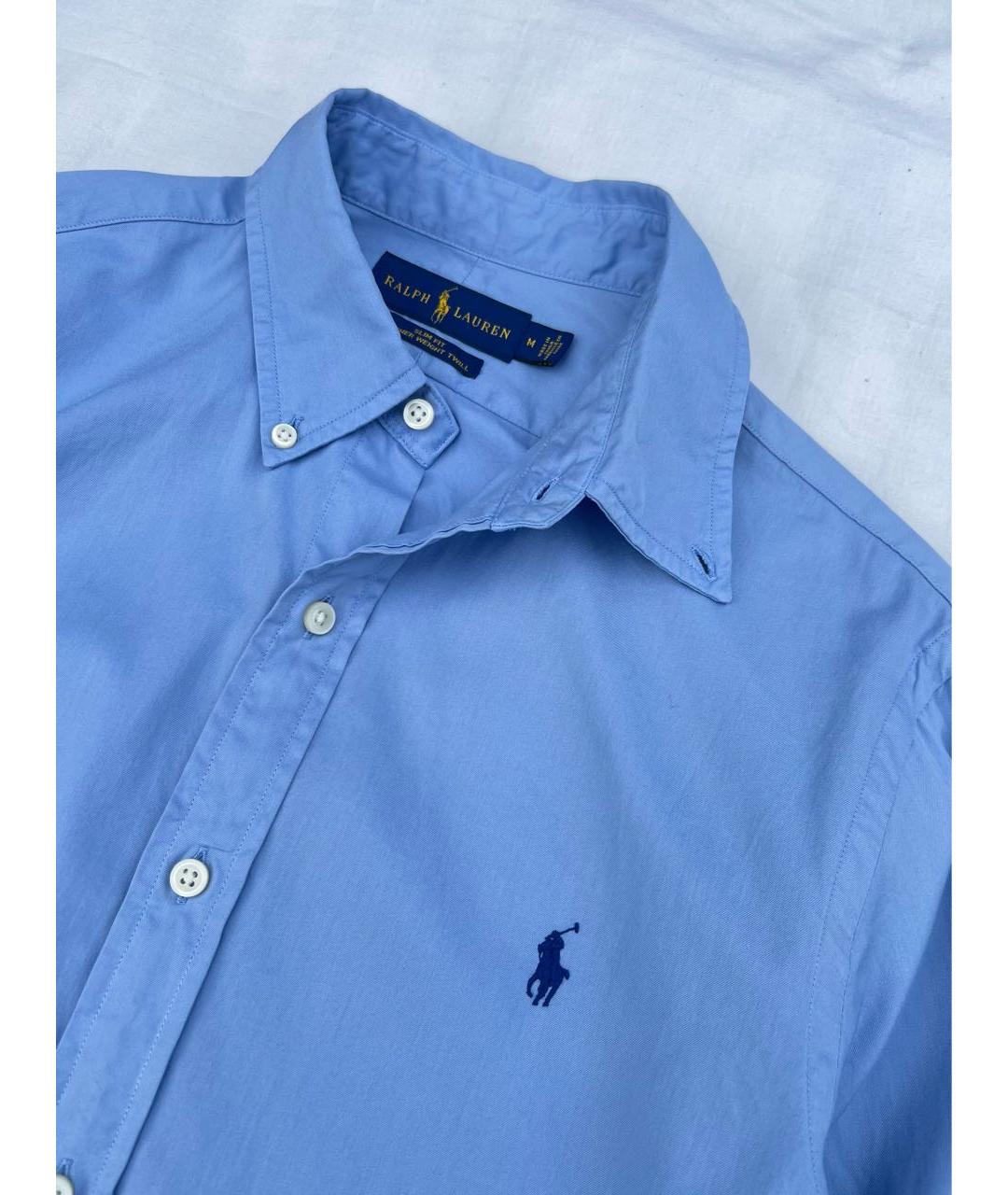 POLO RALPH LAUREN Голубая хлопковая классическая рубашка, фото 6