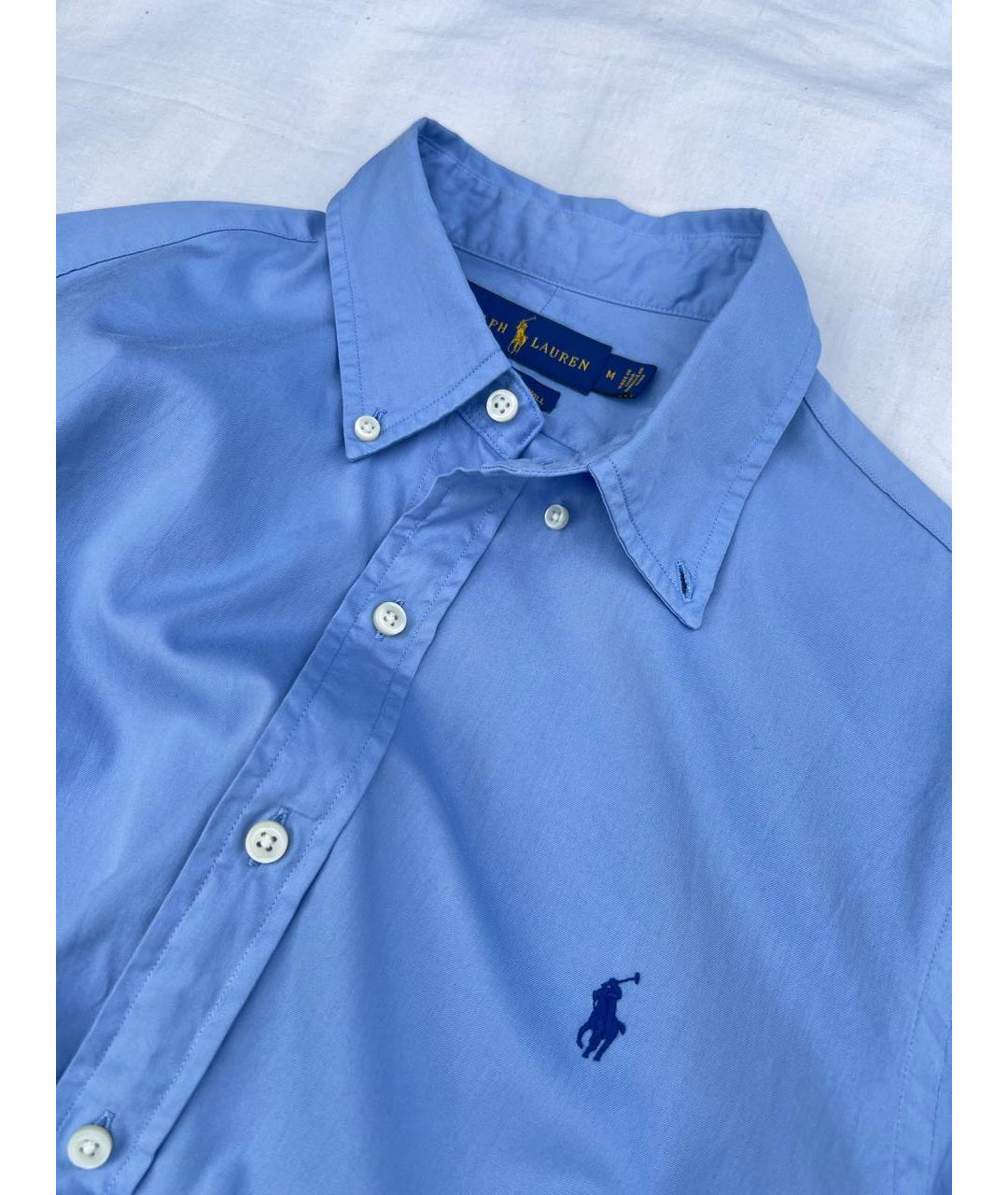POLO RALPH LAUREN Голубая хлопковая классическая рубашка, фото 3