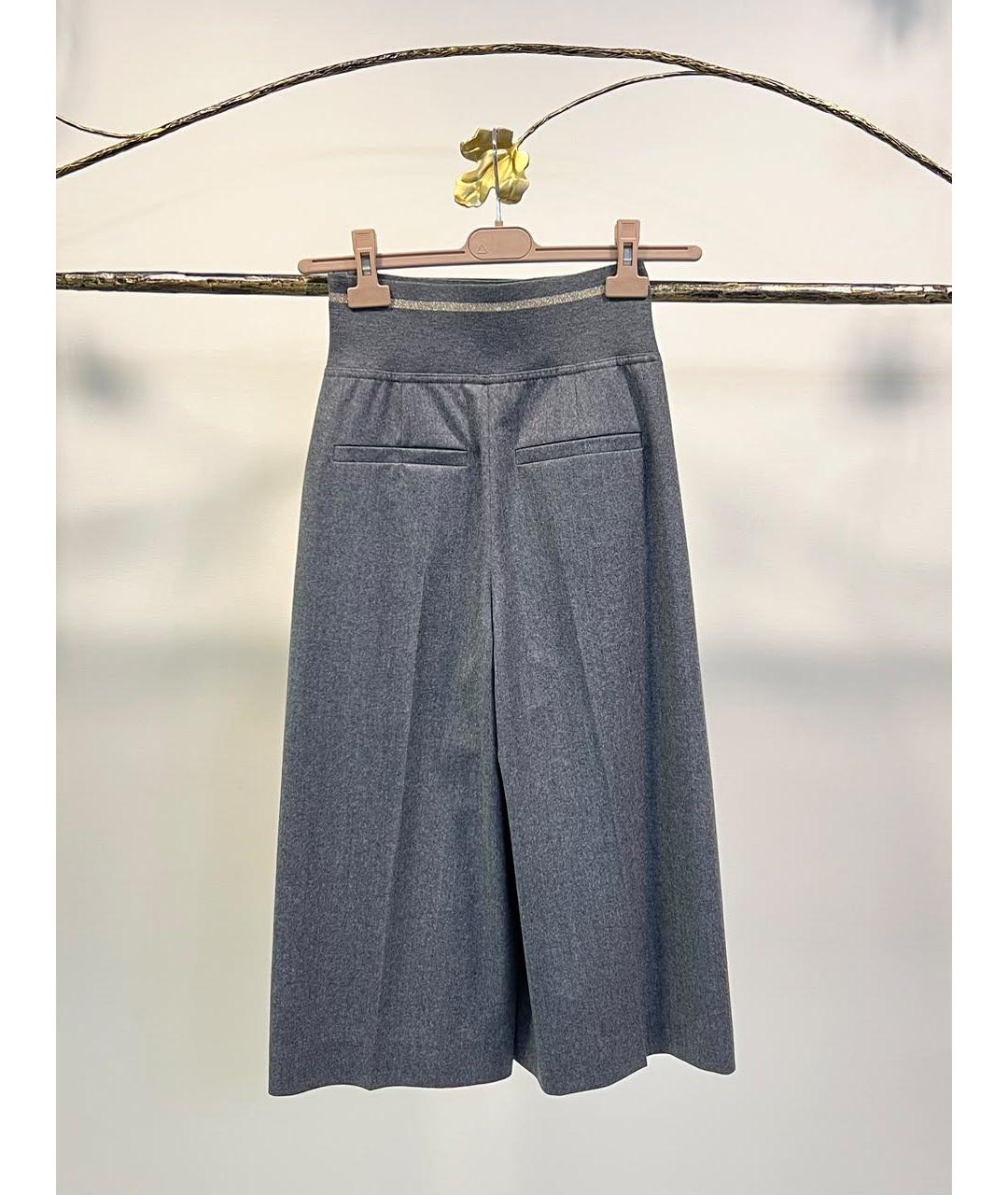 BRUNELLO CUCINELLI Антрацитовые шерстяные бриджи, фото 2
