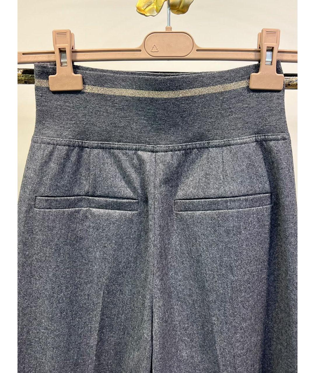 BRUNELLO CUCINELLI Антрацитовые шерстяные бриджи, фото 4