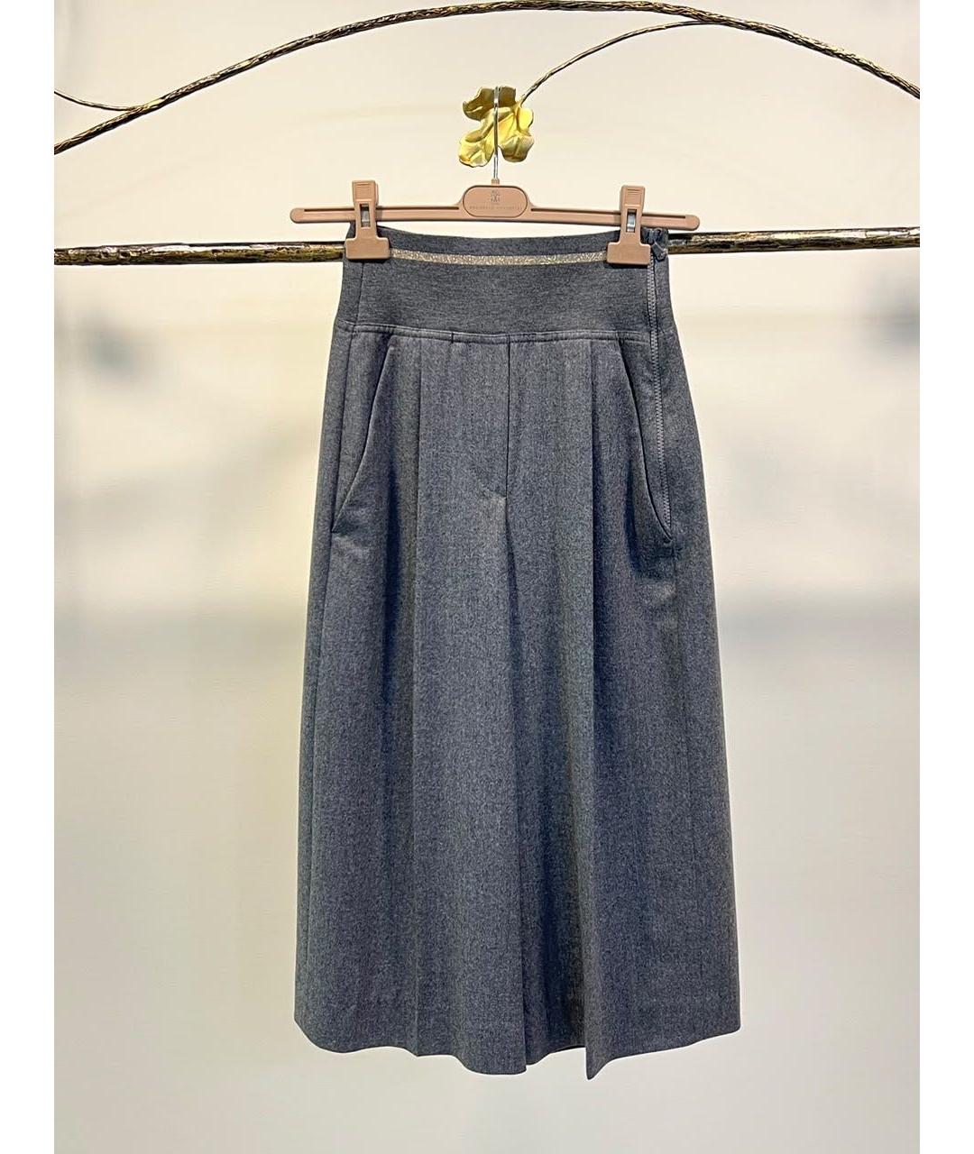 BRUNELLO CUCINELLI Антрацитовые шерстяные бриджи, фото 9