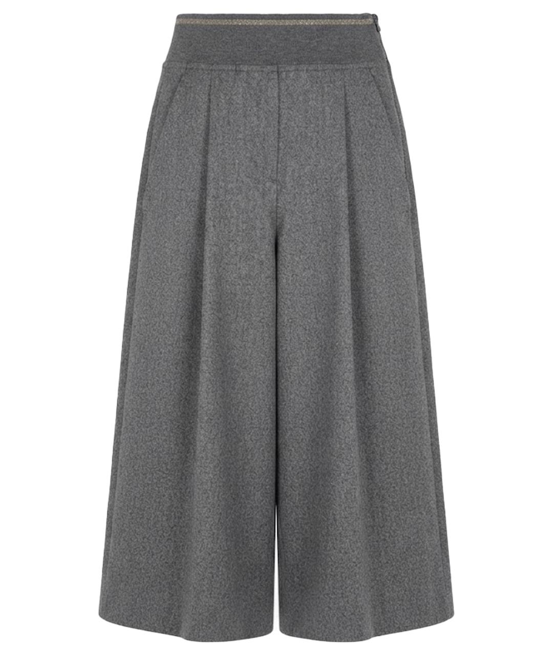 BRUNELLO CUCINELLI Антрацитовые шерстяные бриджи, фото 1