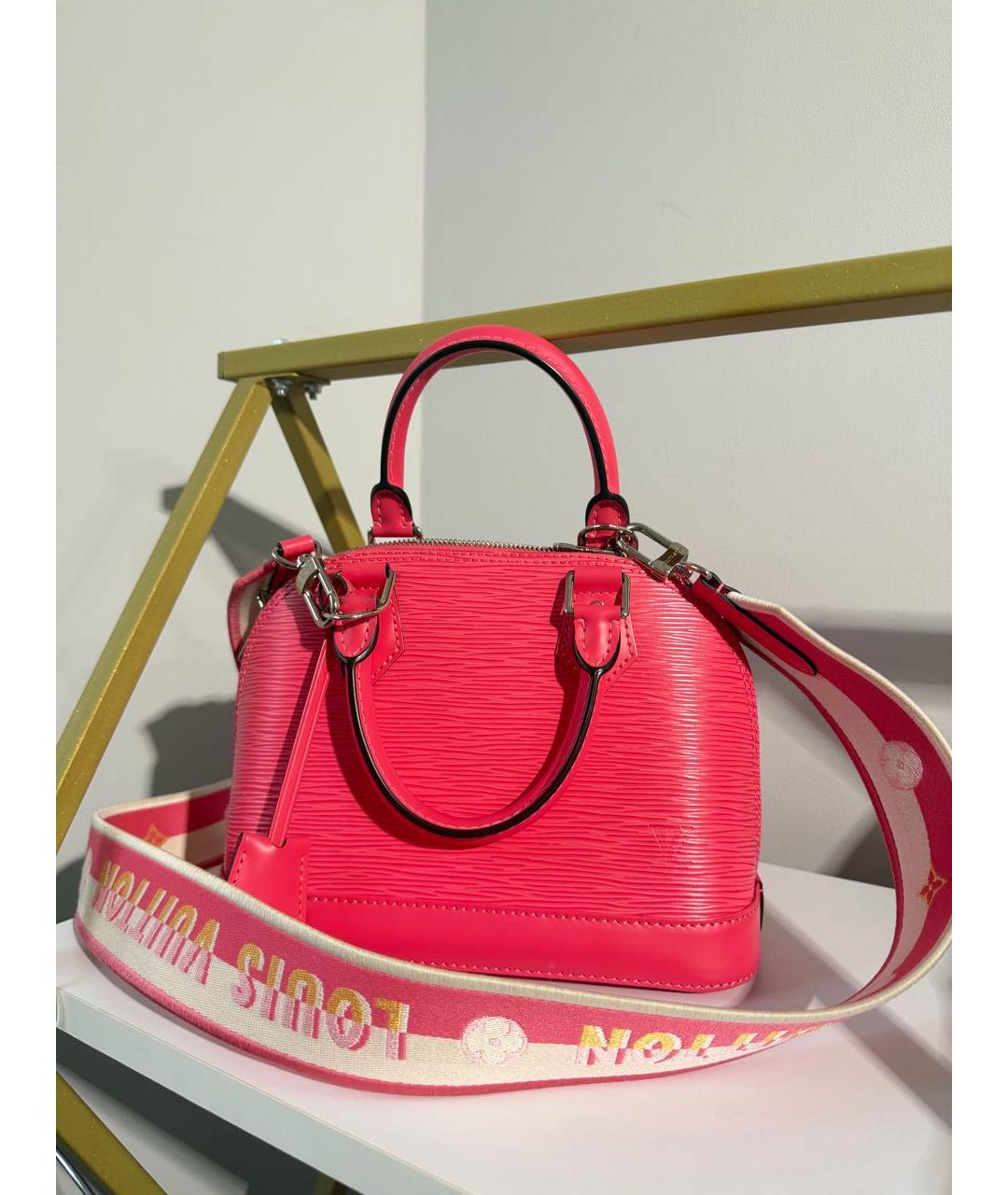 LOUIS VUITTON Розовая кожаная сумка с короткими ручками, фото 2