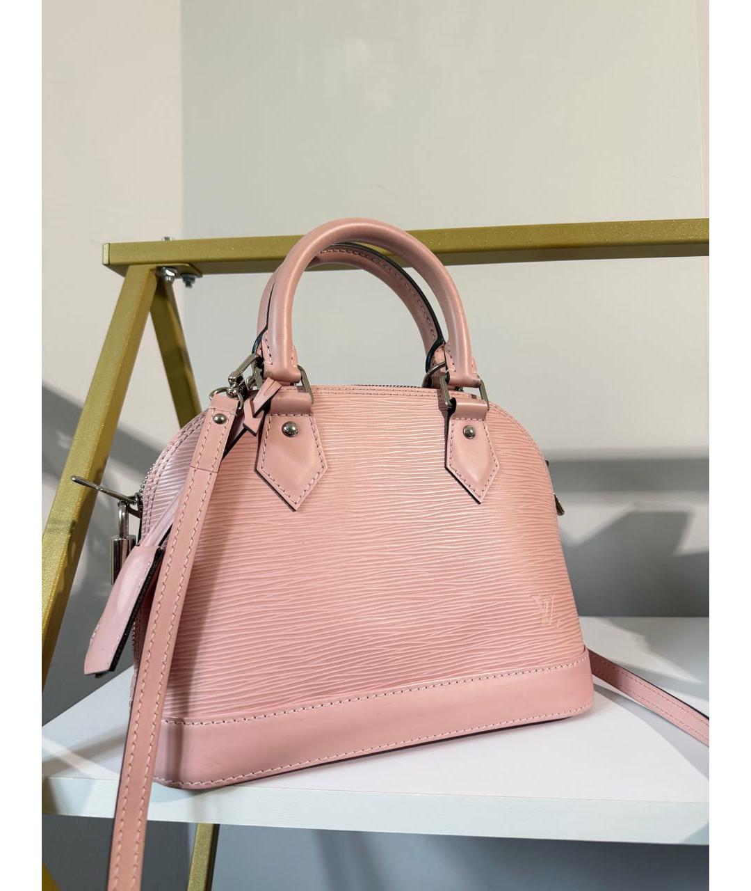 LOUIS VUITTON Розовая кожаная сумка с короткими ручками, фото 2