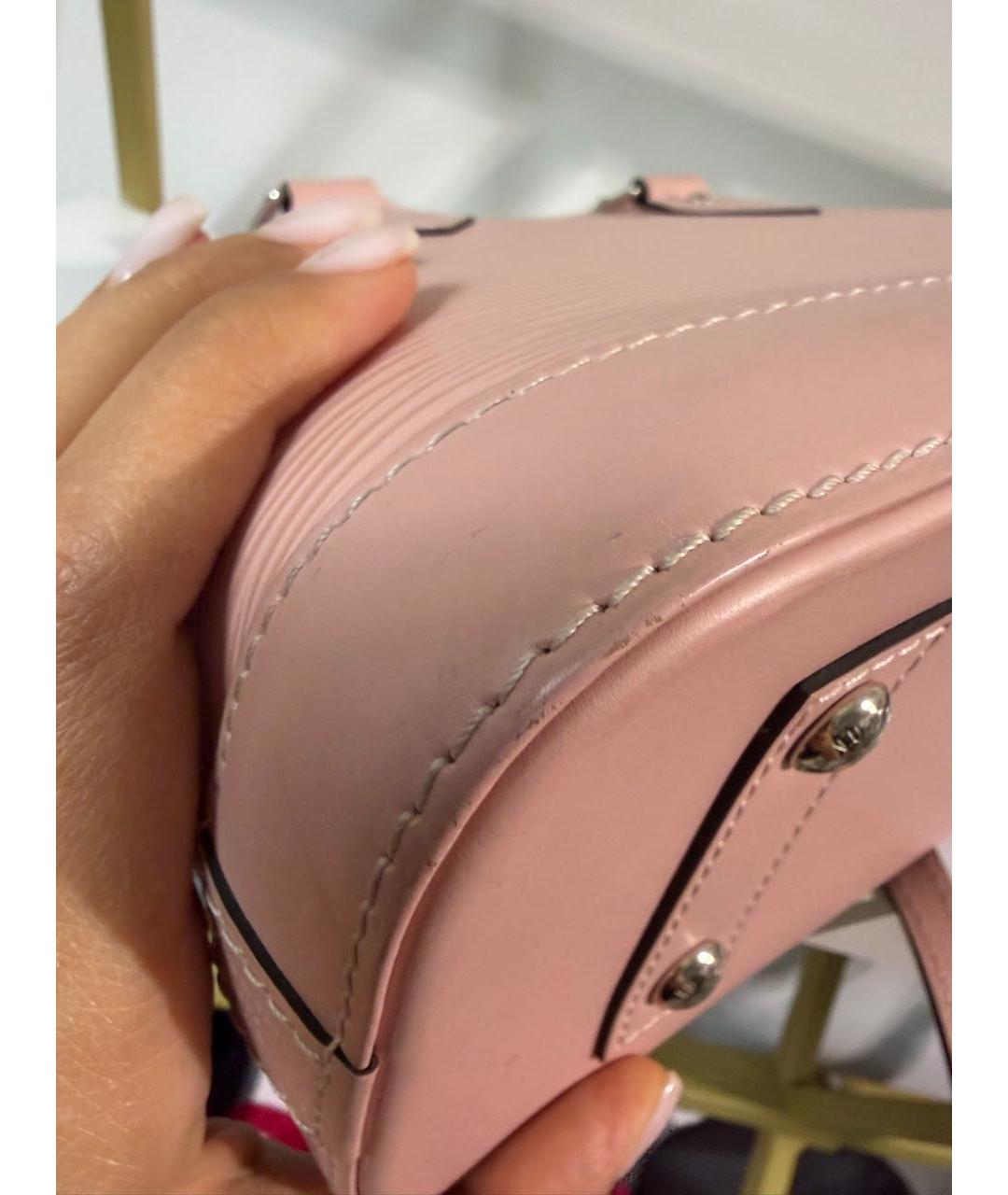 LOUIS VUITTON Розовая кожаная сумка с короткими ручками, фото 8