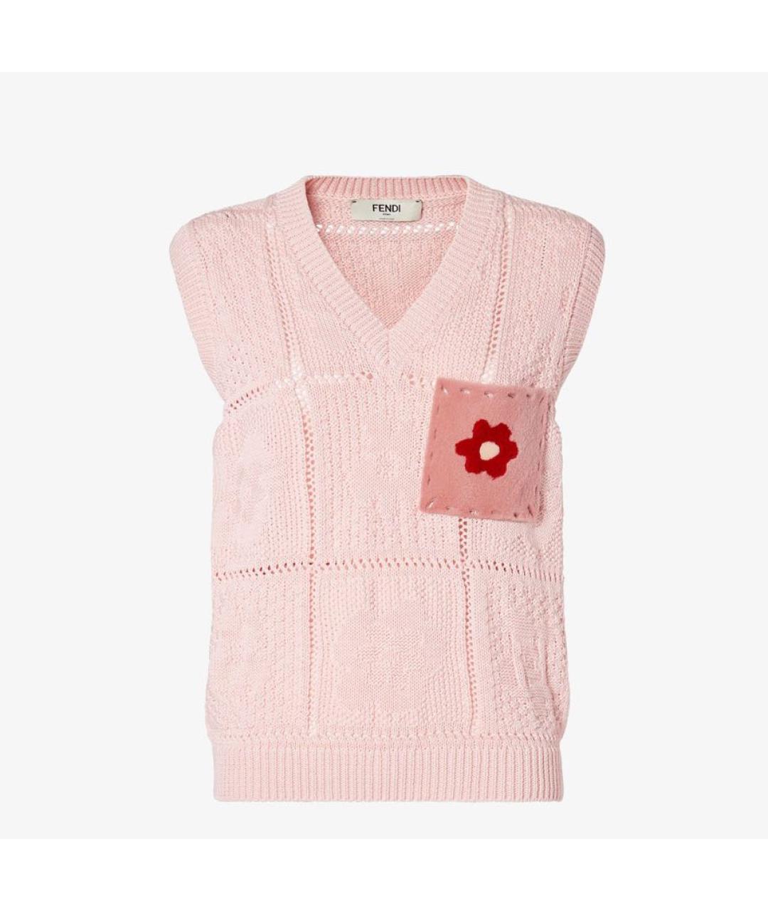 FENDI Розовая хлопковая жилетка, фото 5