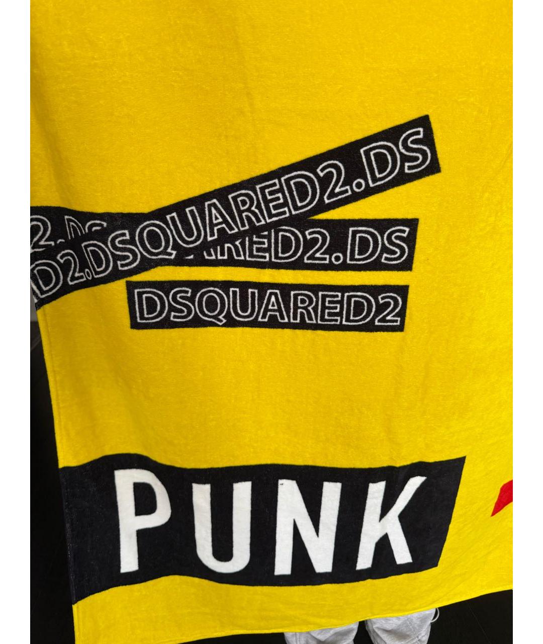 DSQUARED2 Желтое хлопковое полотенце, фото 4