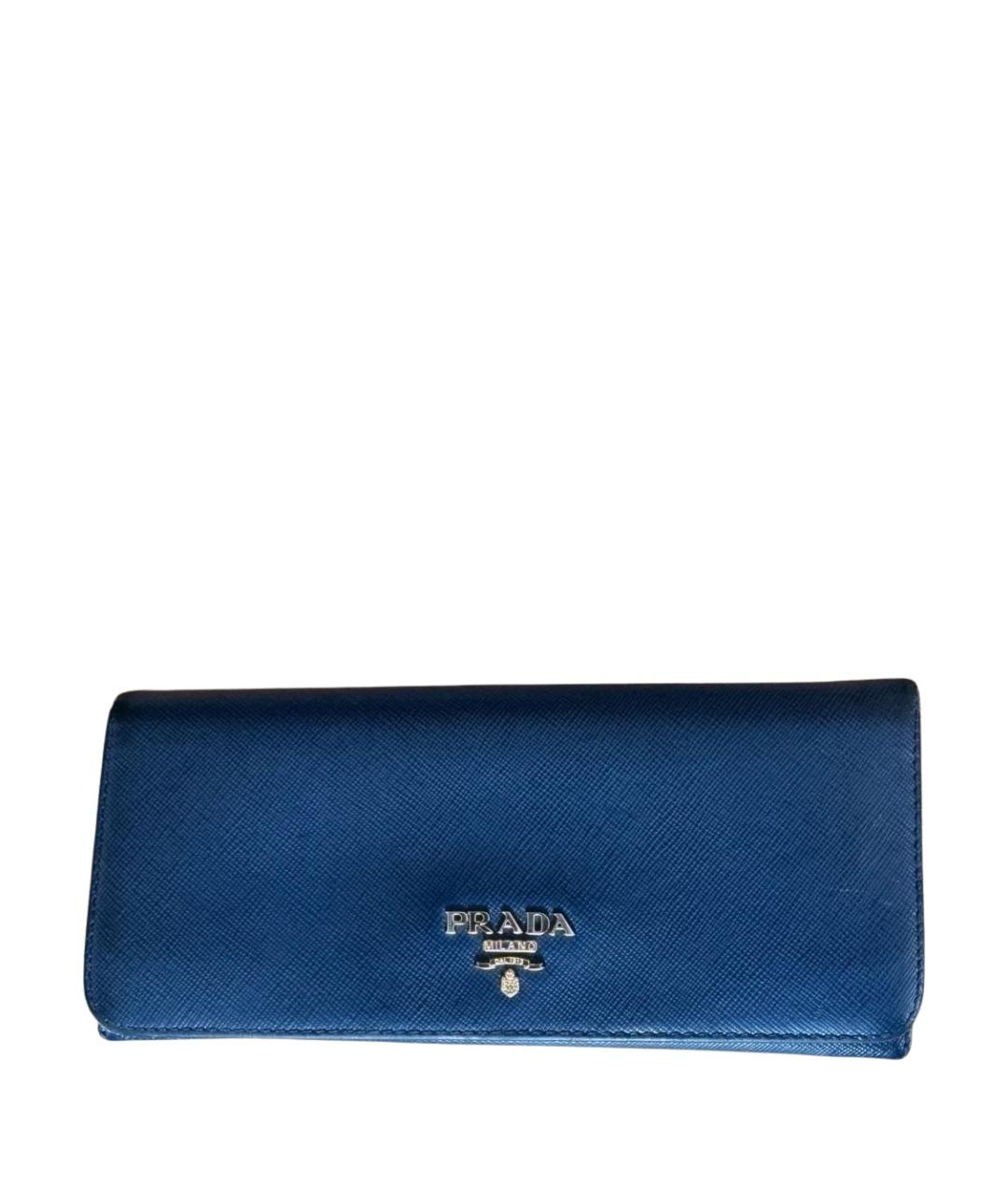 PRADA Синий кожаный кошелек, фото 1