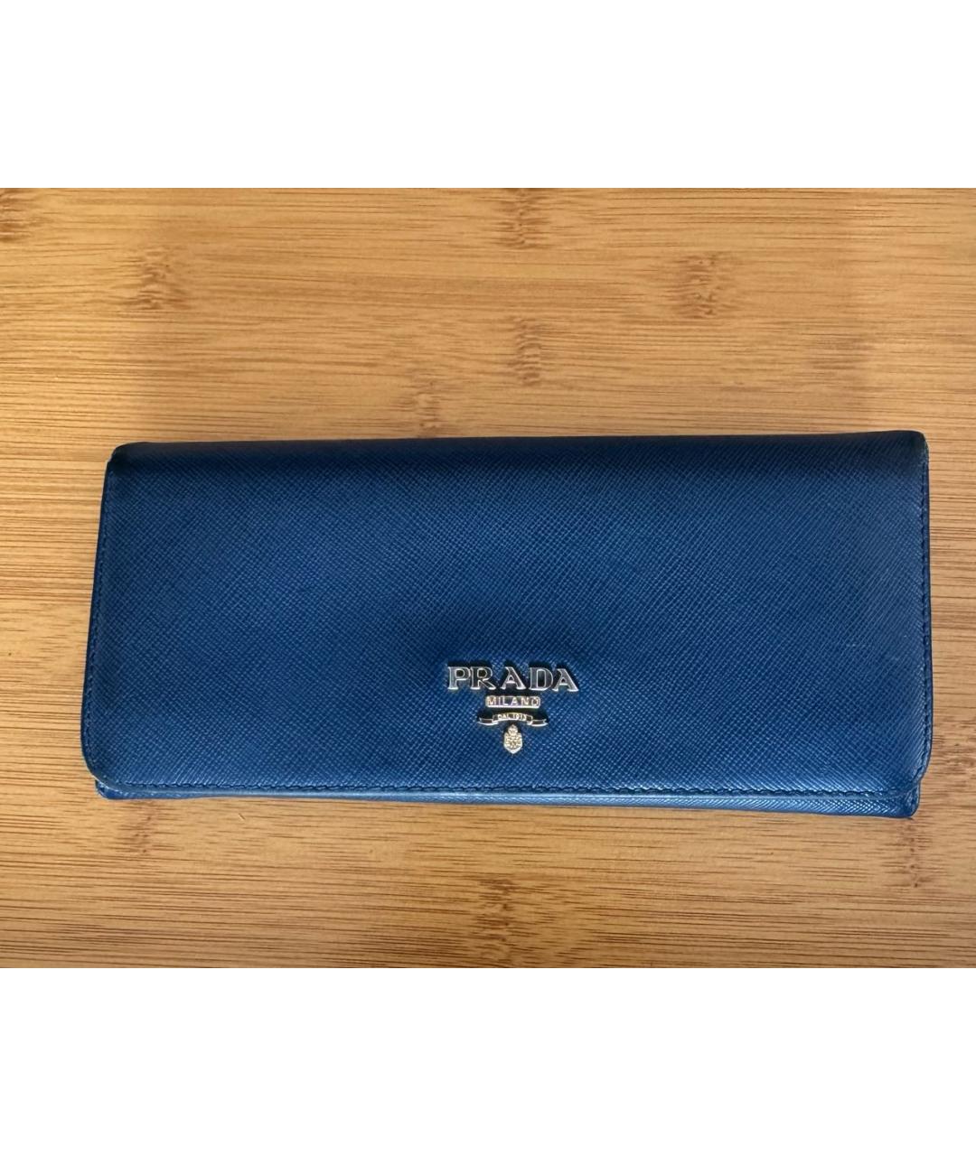 PRADA Синий кожаный кошелек, фото 5