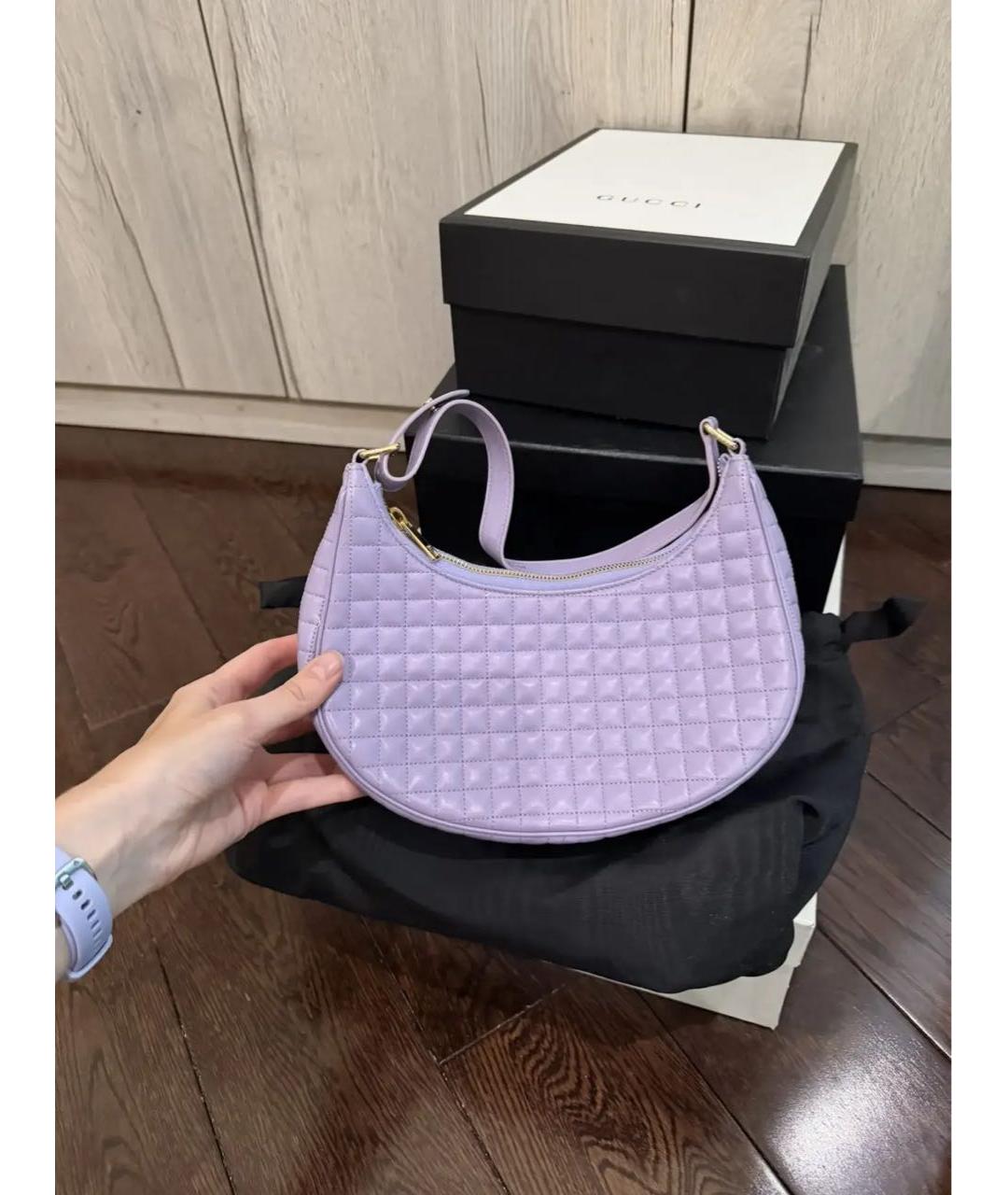 CELINE Фиолетовая кожаная сумка с короткими ручками, фото 4