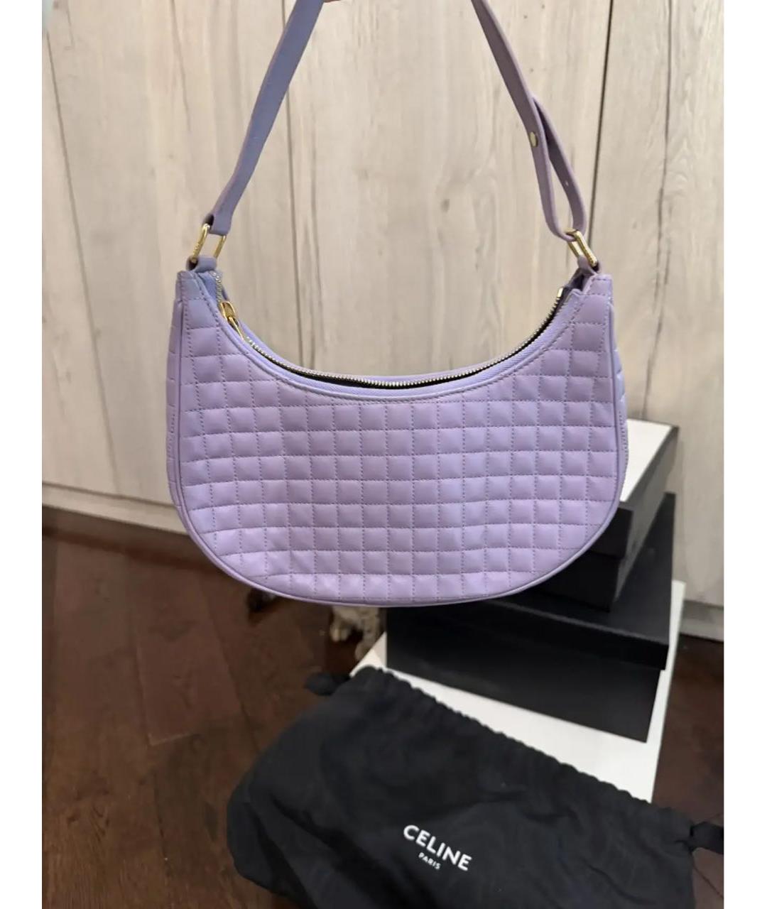 CELINE Фиолетовая кожаная сумка с короткими ручками, фото 3