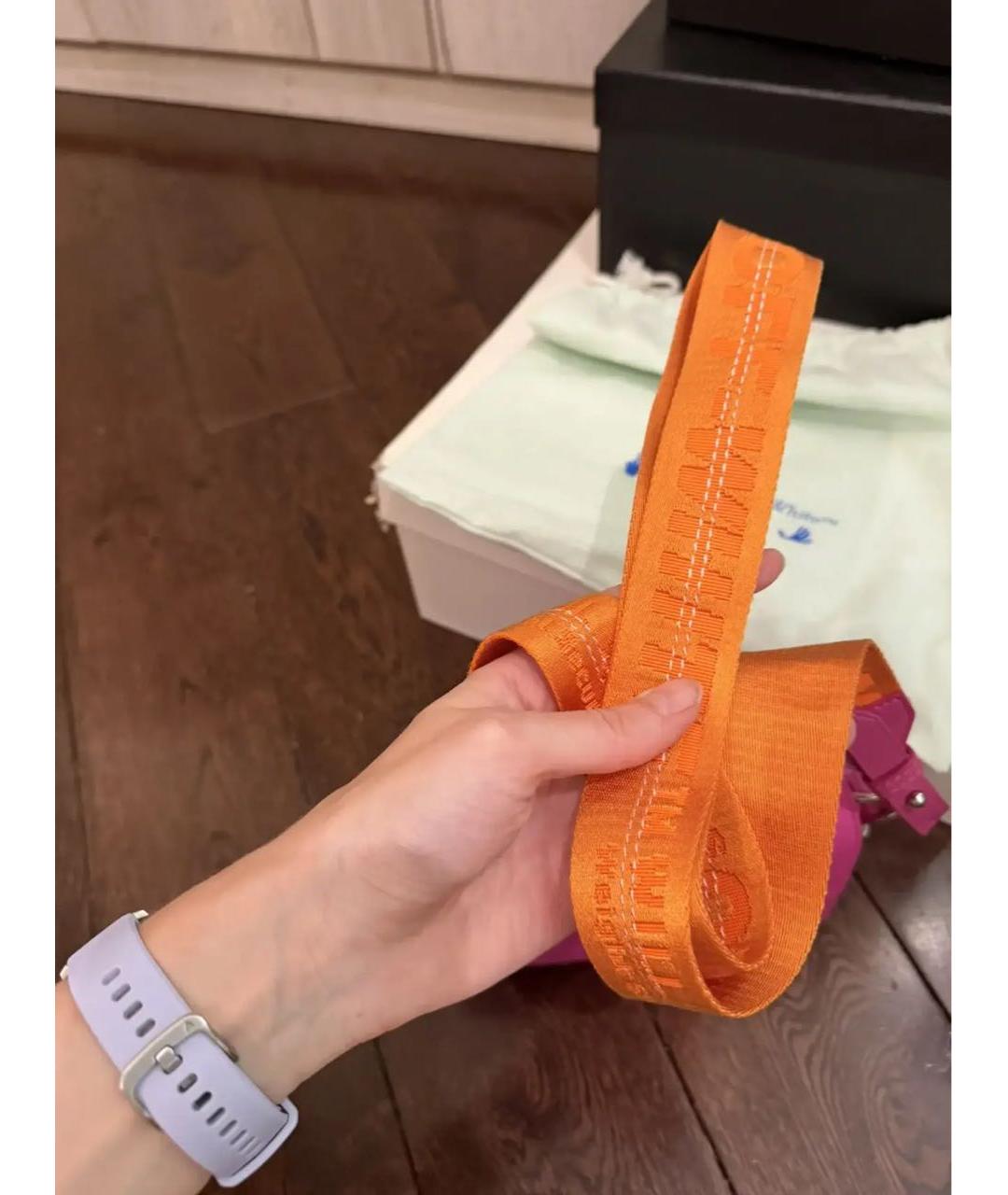 OFF-WHITE Розовая тканевая сумка через плечо, фото 5