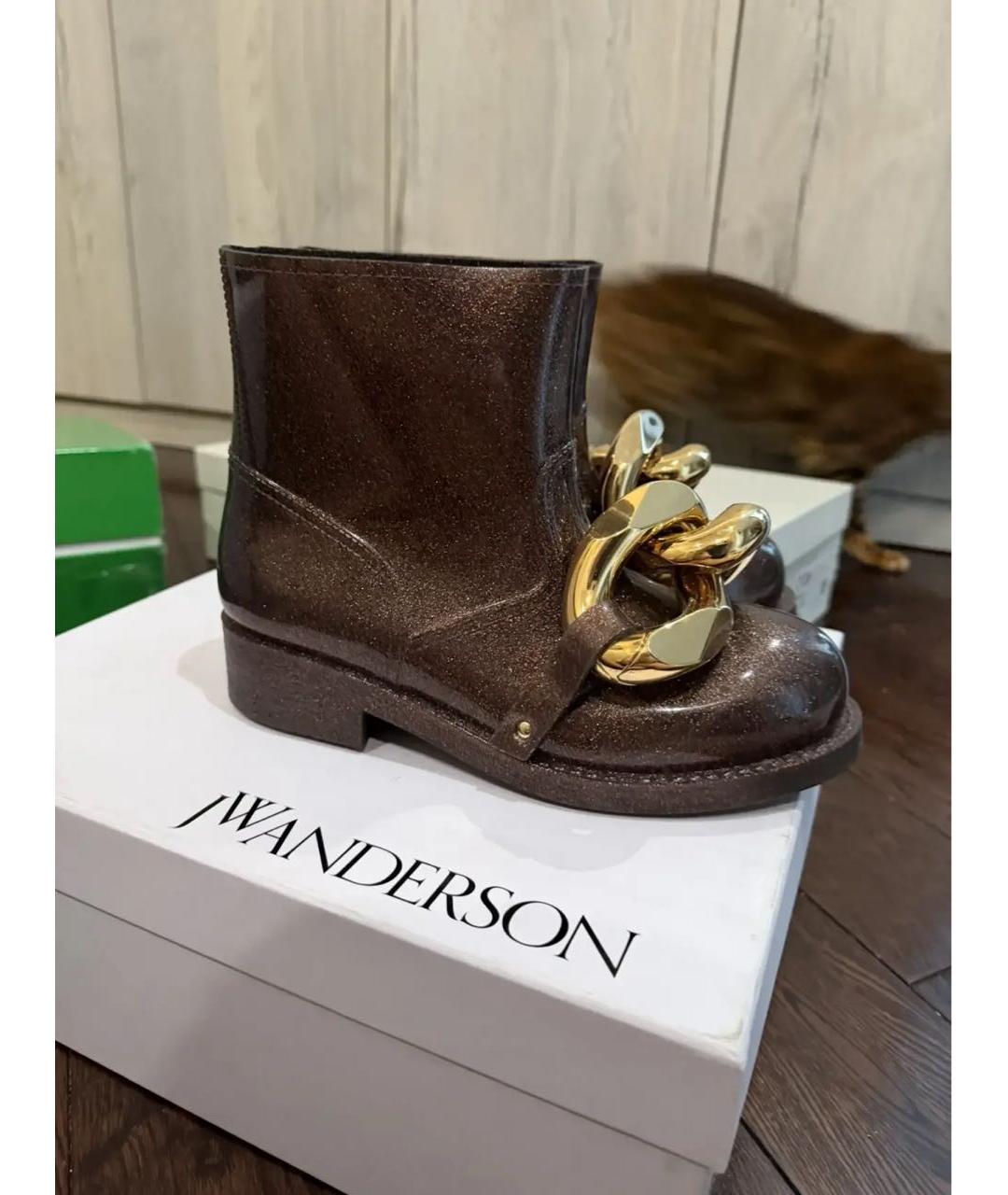 J.W.ANDERSON Коричневые резиновые полусапоги, фото 8