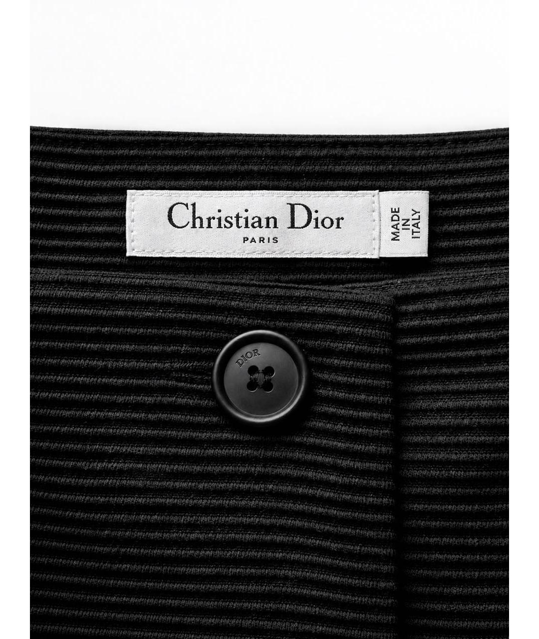 CHRISTIAN DIOR Черная шерстяная юбка мини, фото 3