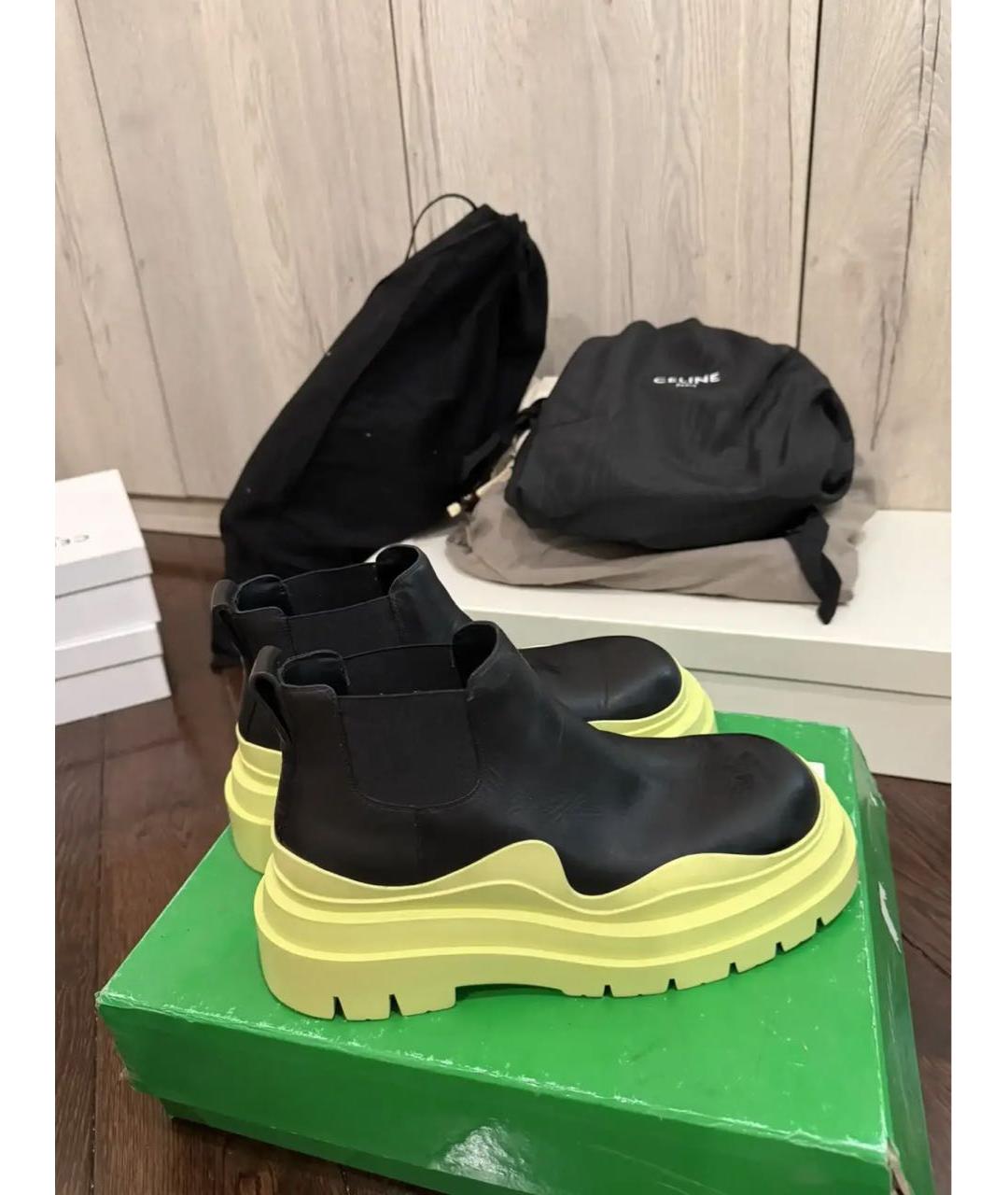 BOTTEGA VENETA Черные кожаные ботинки, фото 3