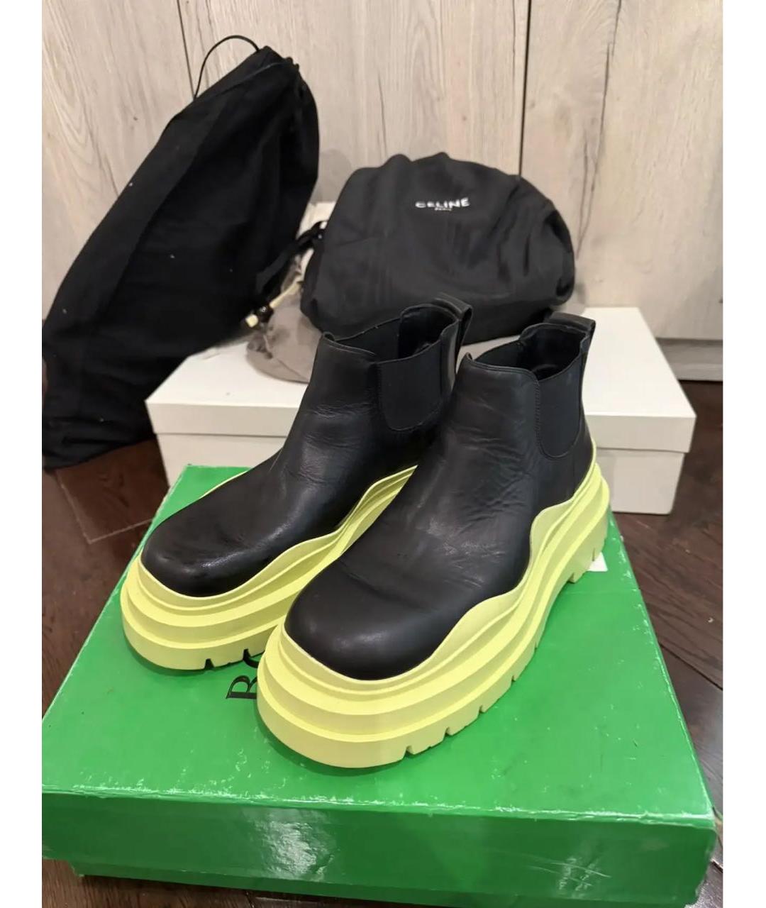 BOTTEGA VENETA Черные кожаные ботинки, фото 2