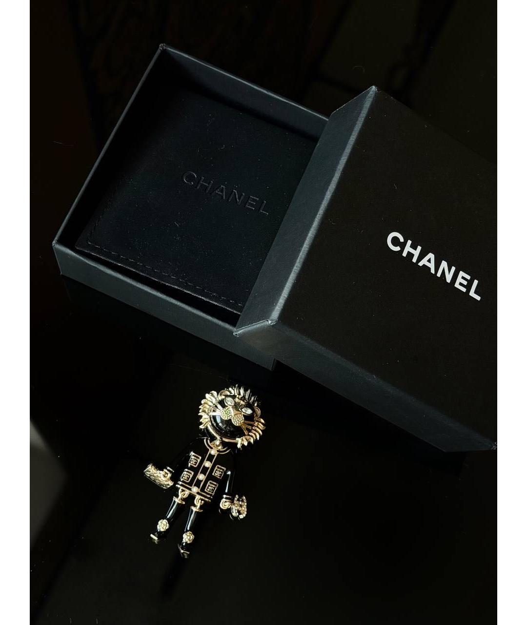 CHANEL Черная металлическая булавка / брошь, фото 2