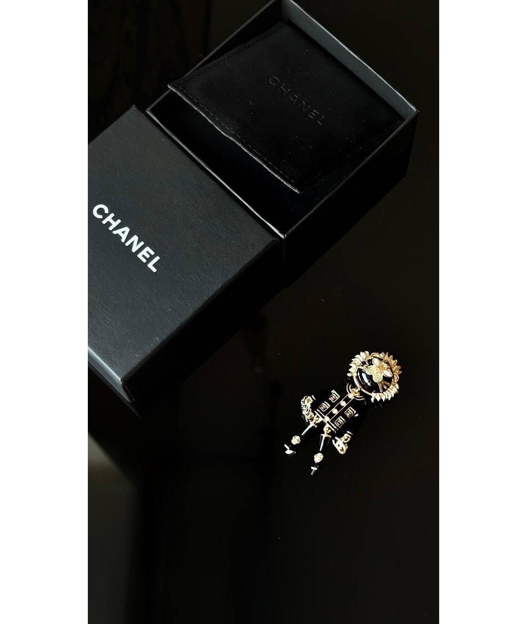 CHANEL Черная металлическая булавка / брошь, фото 3