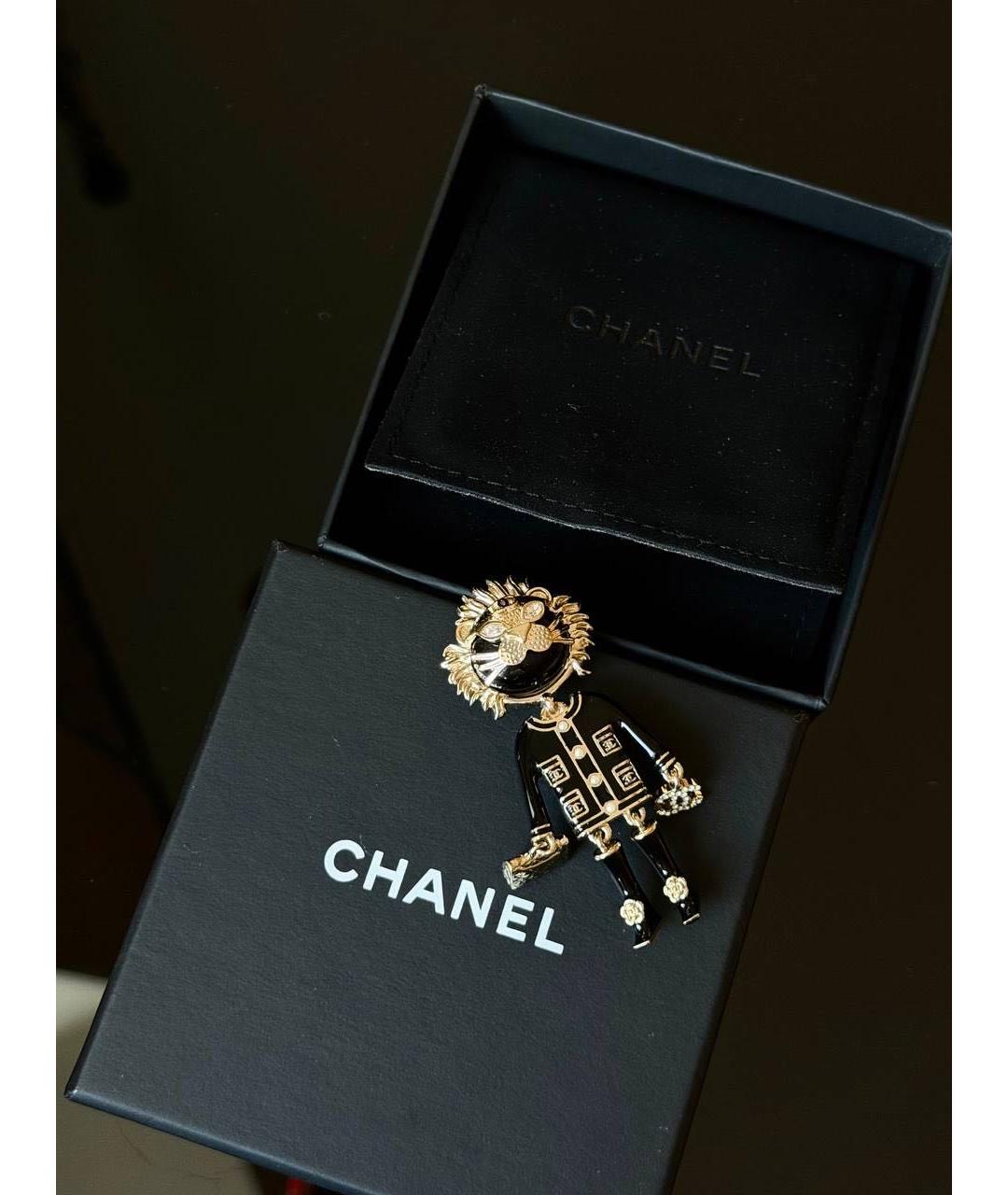 CHANEL Черная металлическая булавка / брошь, фото 5
