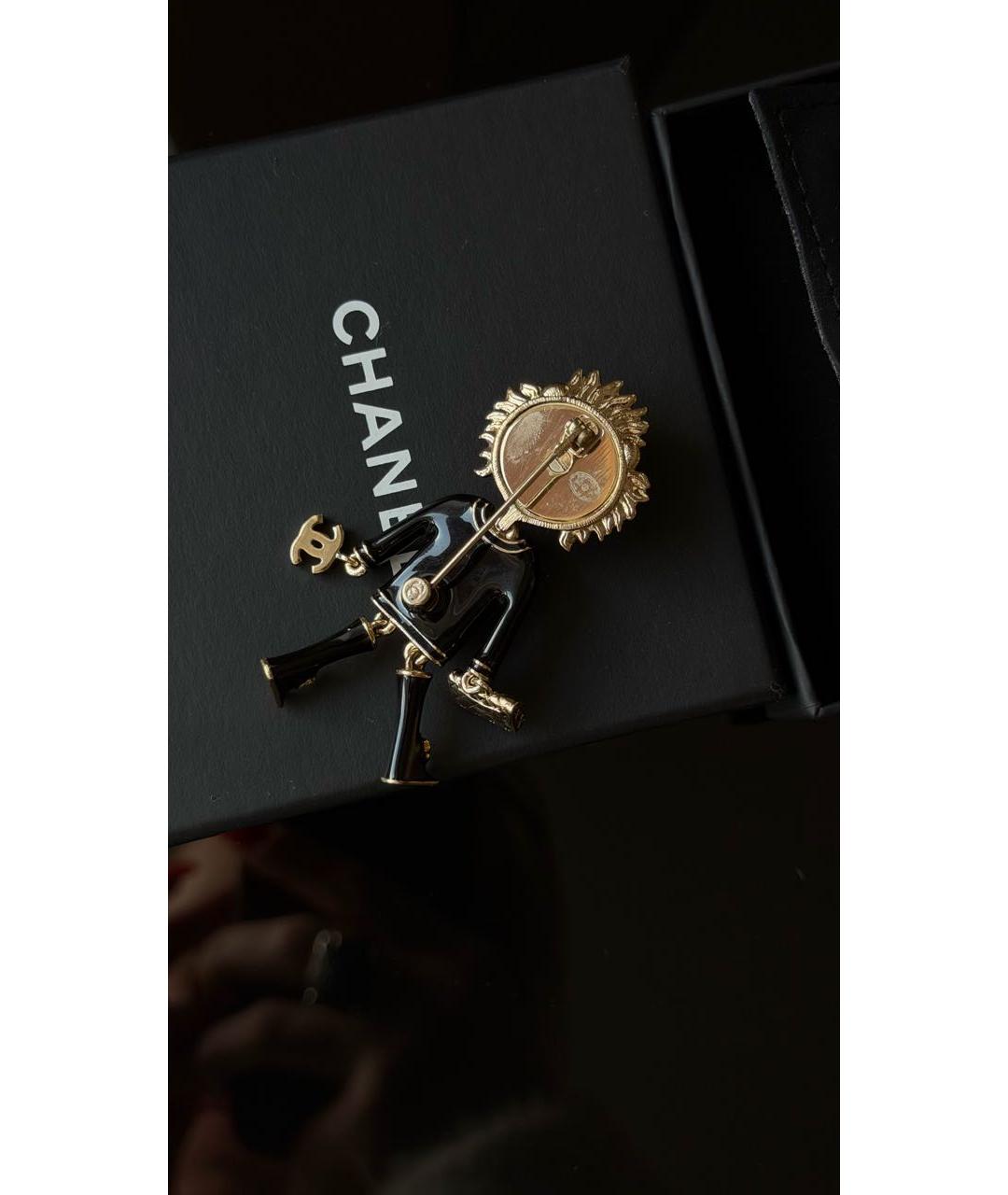 CHANEL Черная металлическая булавка / брошь, фото 8