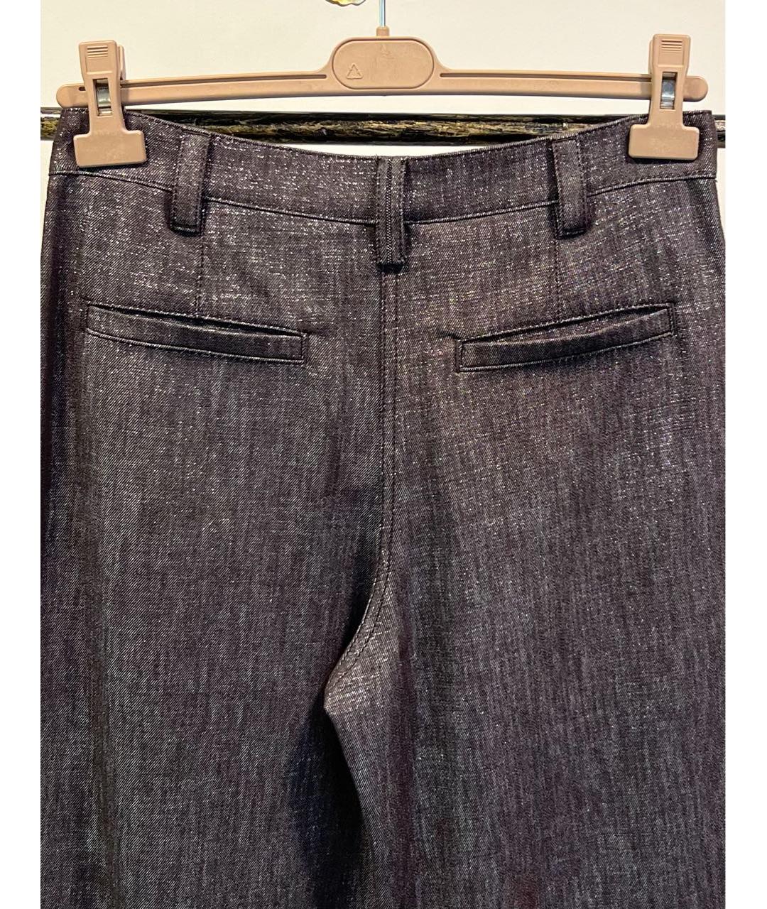 BRUNELLO CUCINELLI Коричневые хлопковые брюки широкие, фото 5