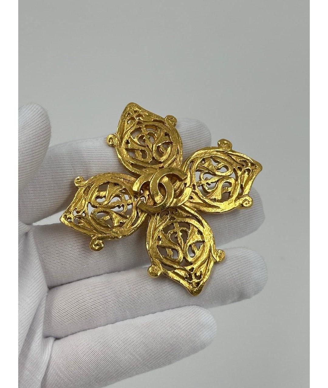 CHANEL Золотая позолоченная булавка / брошь, фото 2