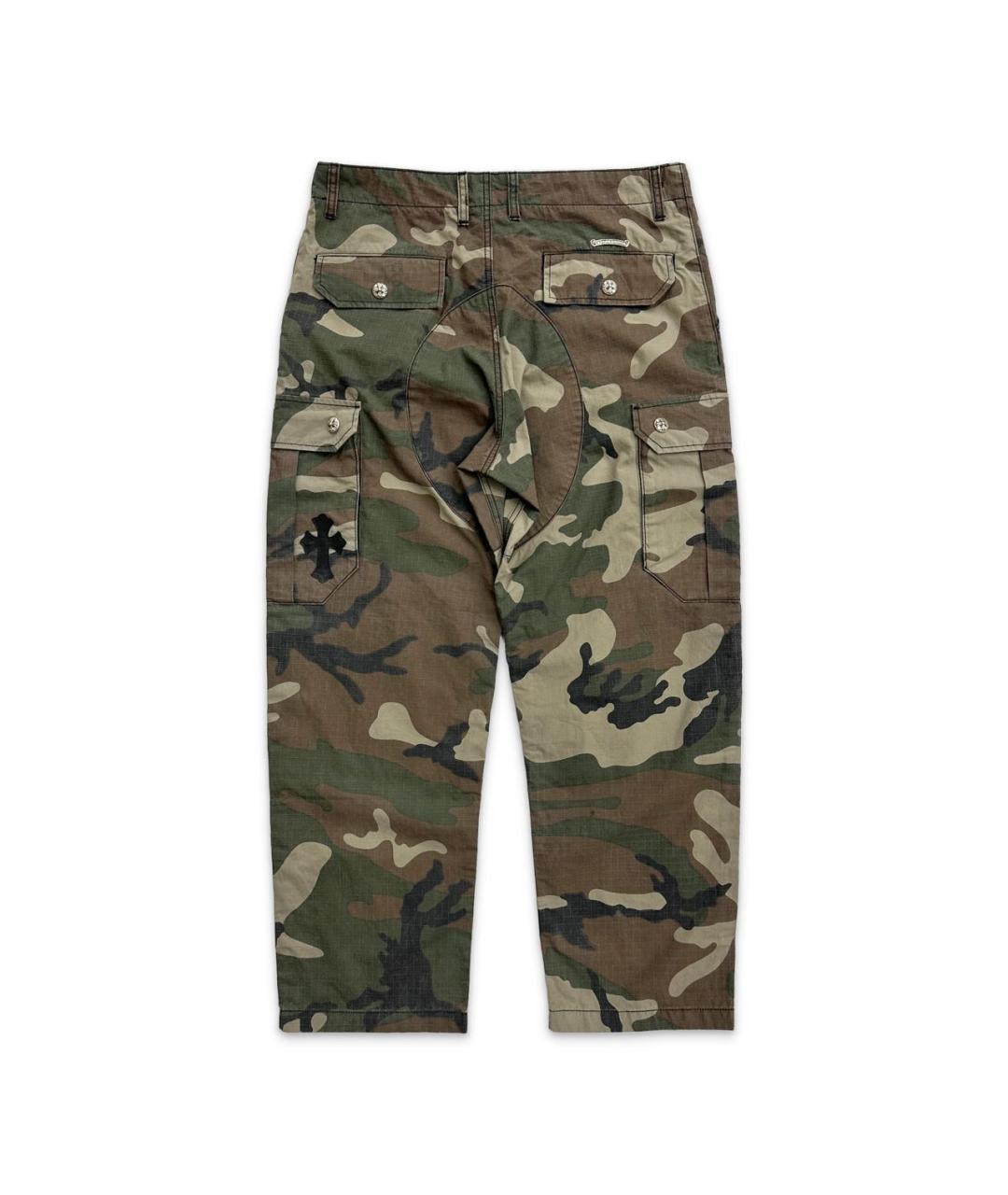 CHROME HEARTS Хаки хлопковые брюки широкие, фото 2