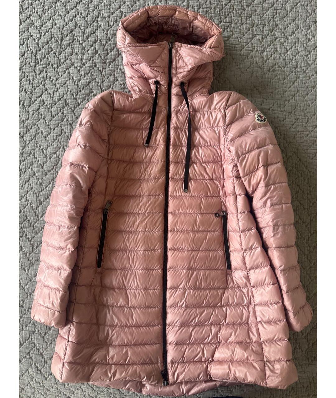MONCLER Розовая полиэстеровая куртка, фото 3