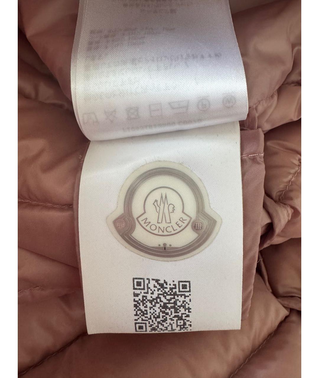 MONCLER Розовая полиэстеровая куртка, фото 2