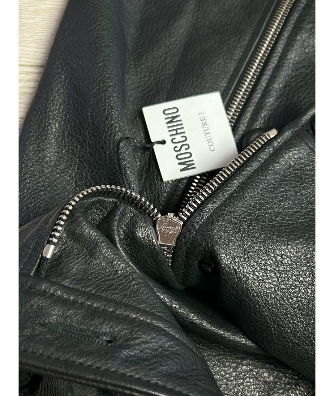 MOSCHINO Черная кожаная юбка мини, фото 6