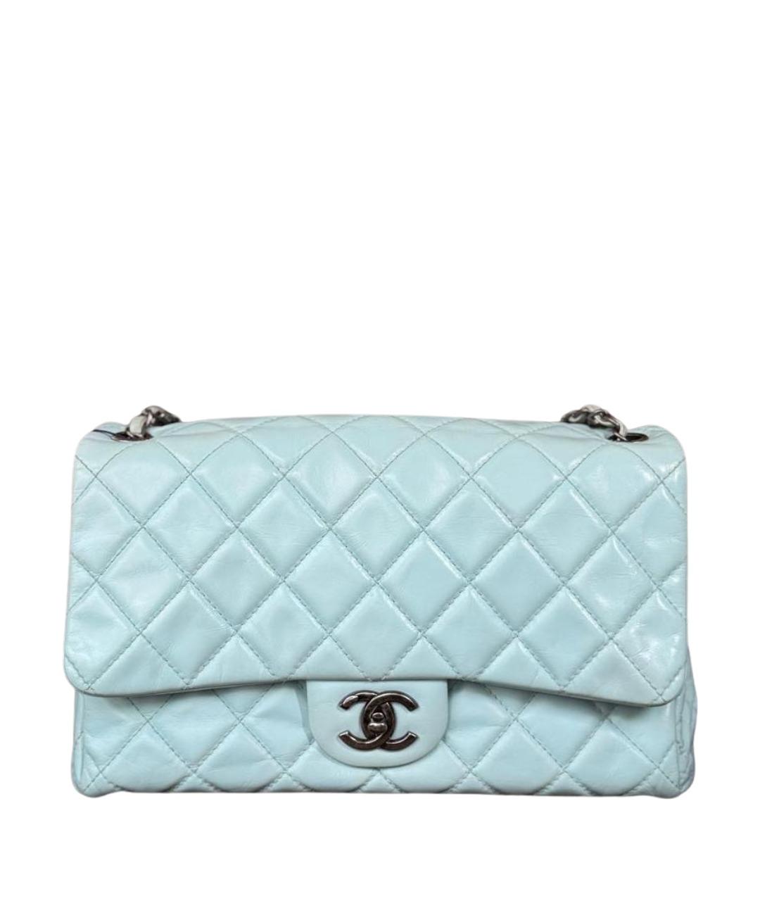 CHANEL Голубая кожаная сумка через плечо, фото 1