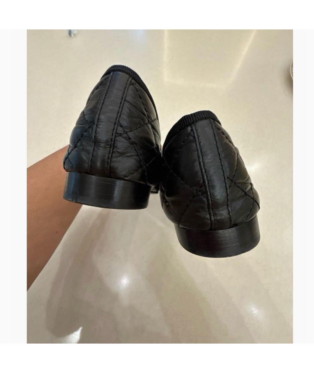 CHANEL Черные кожаные балетки, фото 4