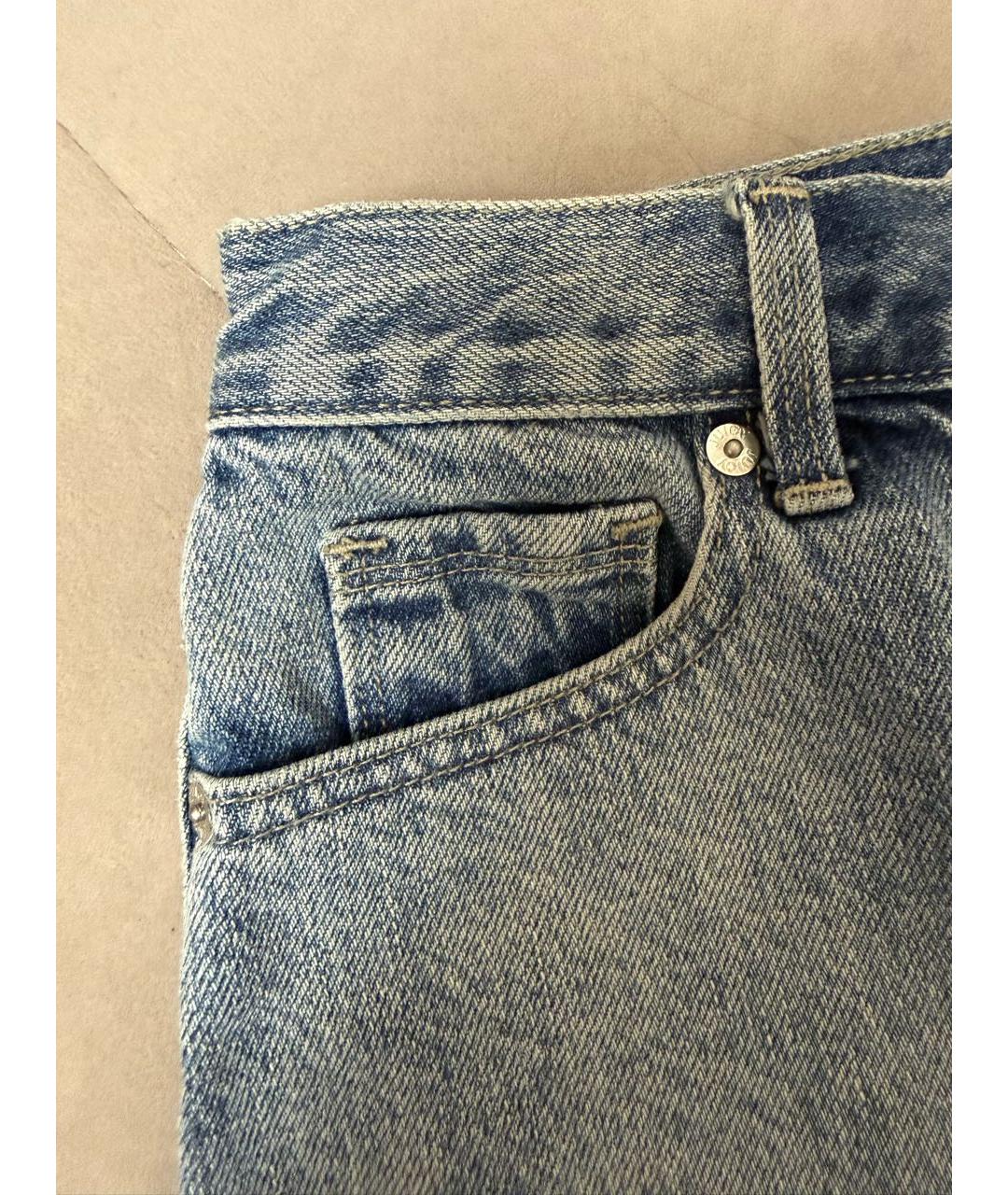JUICY COUTURE Голубая деним юбка мини, фото 5
