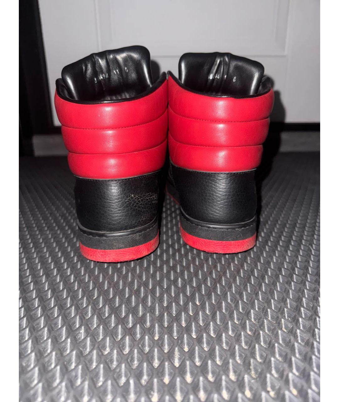 GUCCI Черные кожаные высокие кроссовки / кеды, фото 4