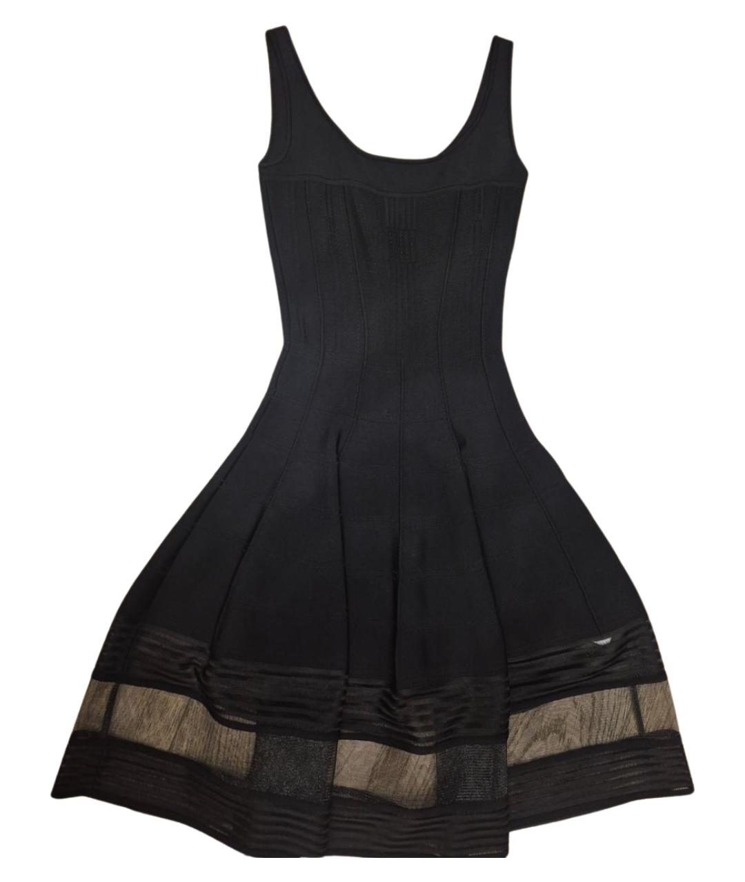ALEXANDER MCQUEEN Черное вискозное платье, фото 1