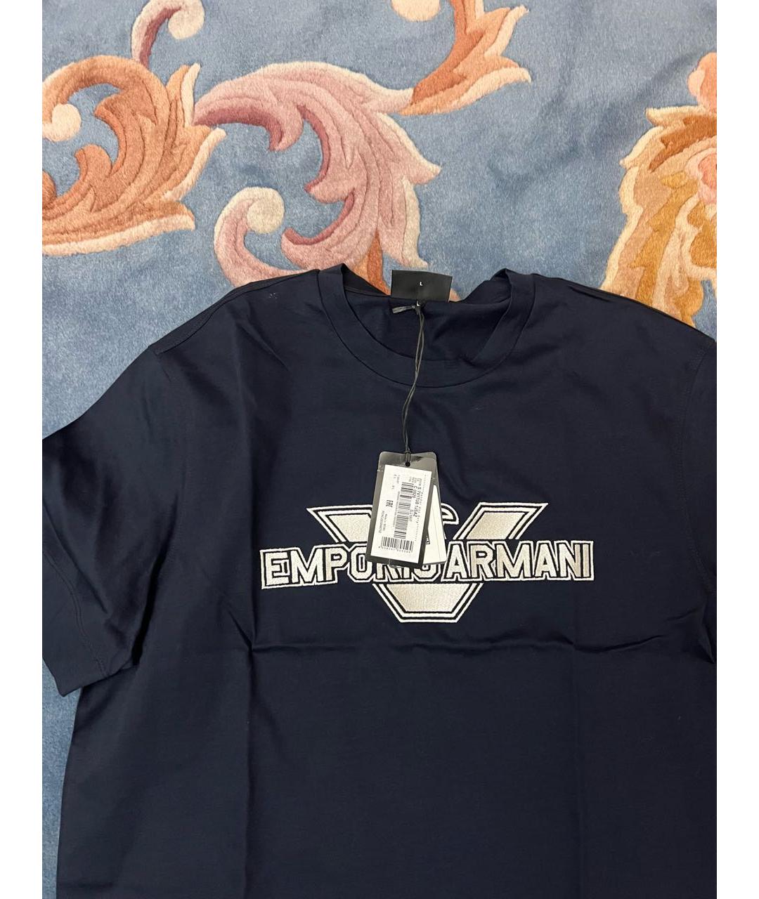 EMPORIO ARMANI Темно-синяя футболка, фото 3