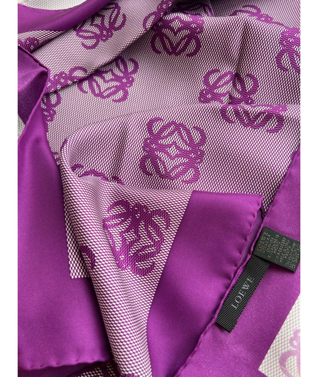 LOEWE Фиолетовый шелковый платок, фото 2
