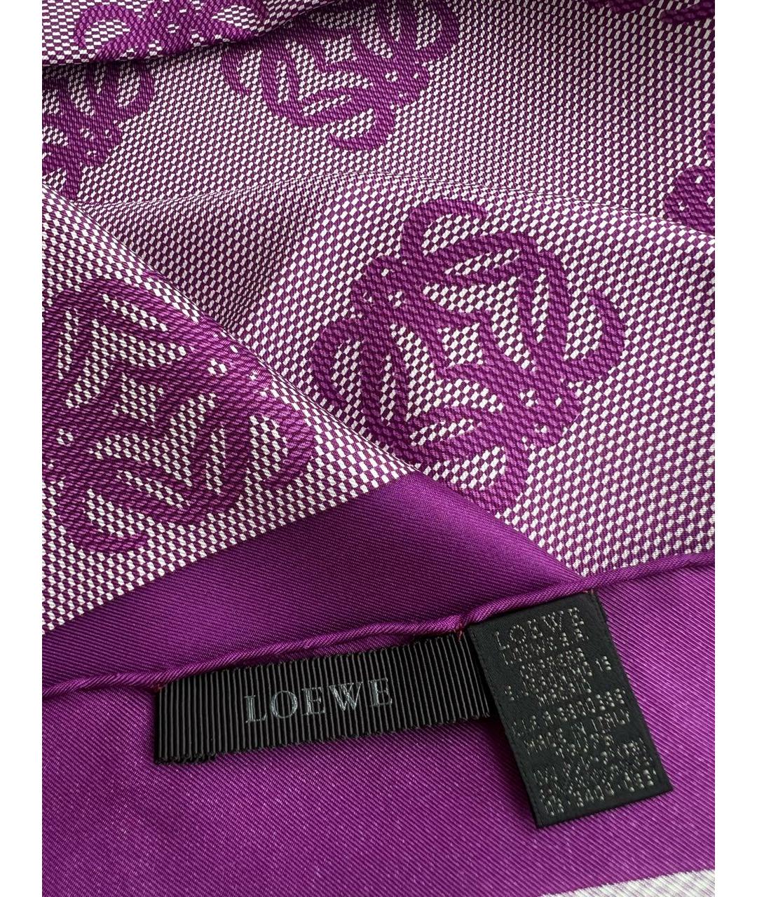 LOEWE Фиолетовый шелковый платок, фото 3