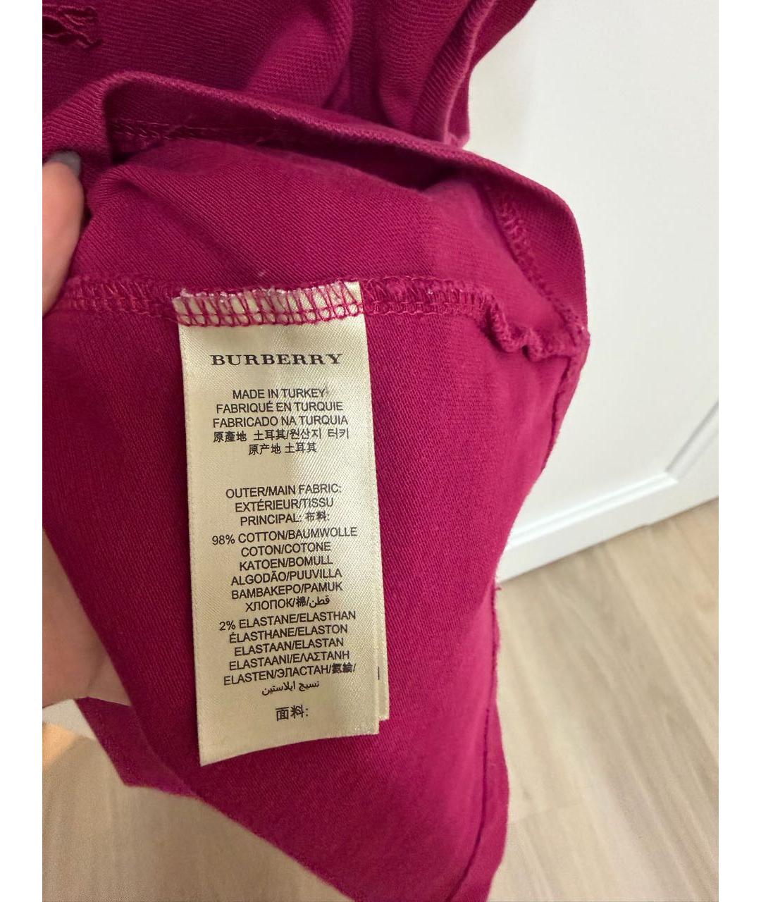 BURBERRY Розовая хлопковая блузы, фото 4