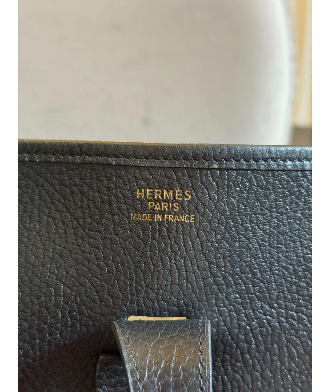 HERMES Черная кожаная сумка через плечо, фото 4