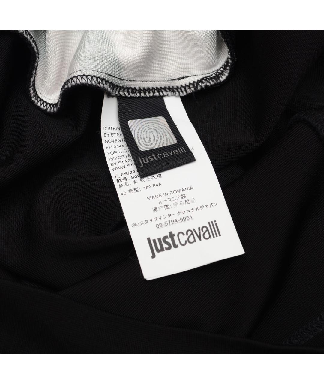 JUST CAVALLI Темно-синее вискозное повседневное платье, фото 7