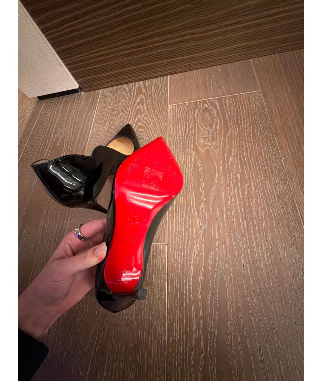 CHRISTIAN LOUBOUTIN Хаки туфли из лакированной кожи, фото 5