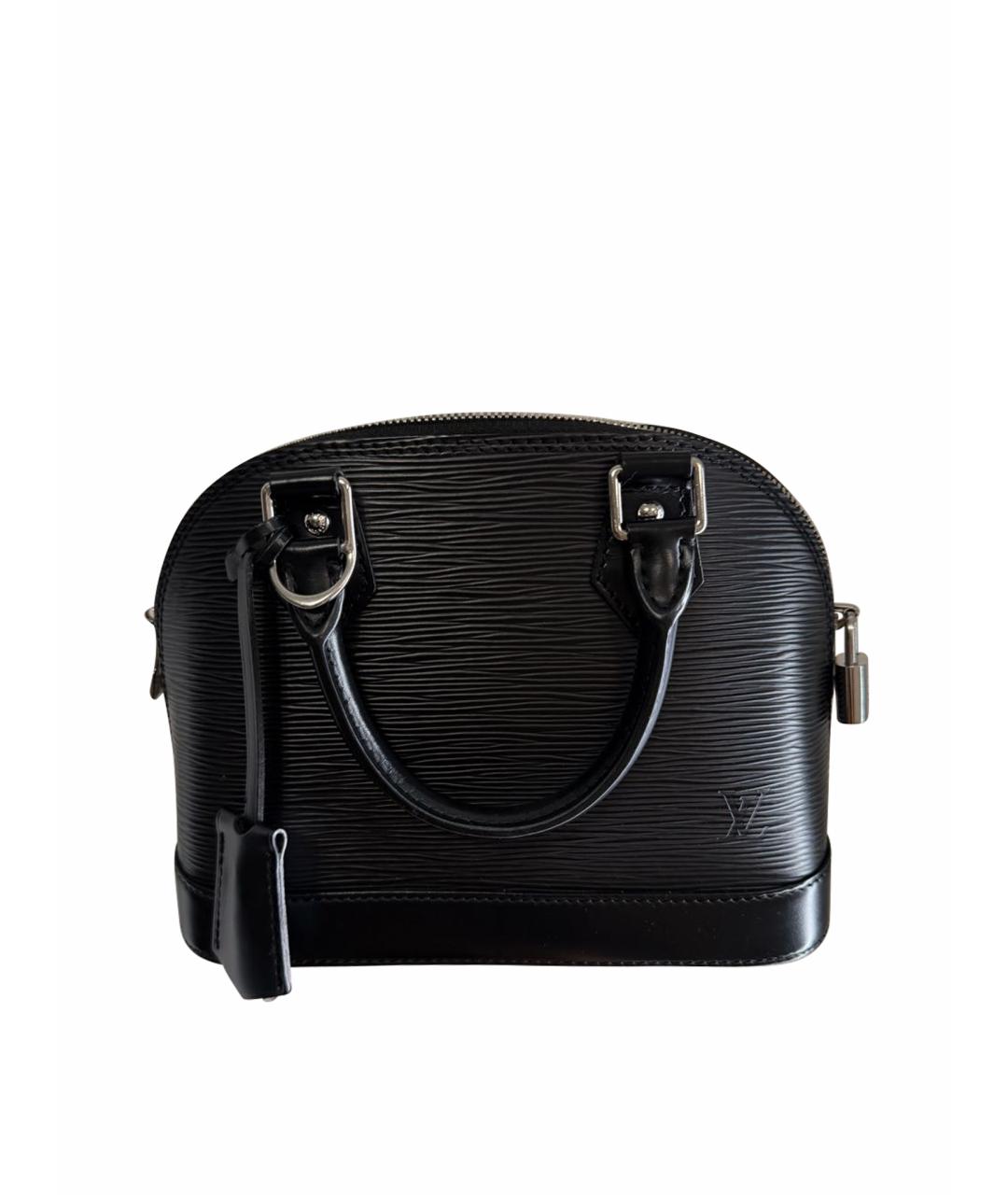 LOUIS VUITTON Черная кожаная сумка с короткими ручками, фото 1