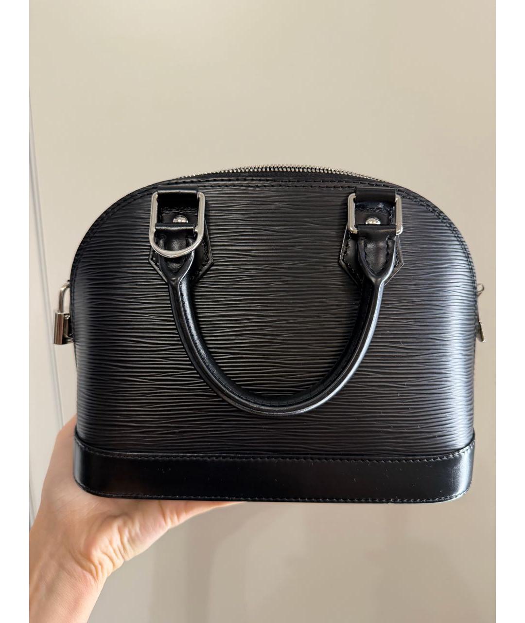 LOUIS VUITTON Черная кожаная сумка с короткими ручками, фото 2