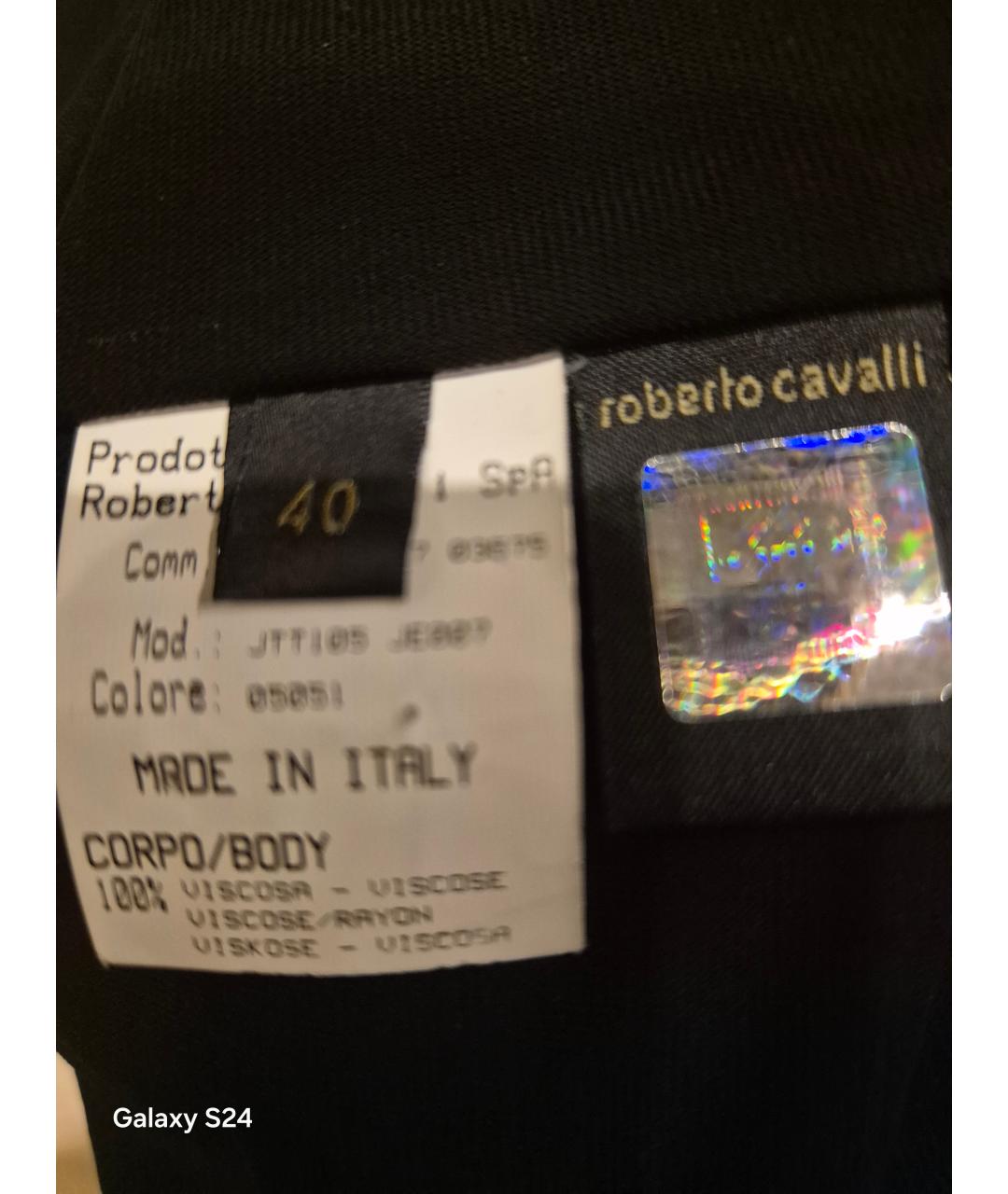 ROBERTO CAVALLI Черное вискозное коктейльное платье, фото 3