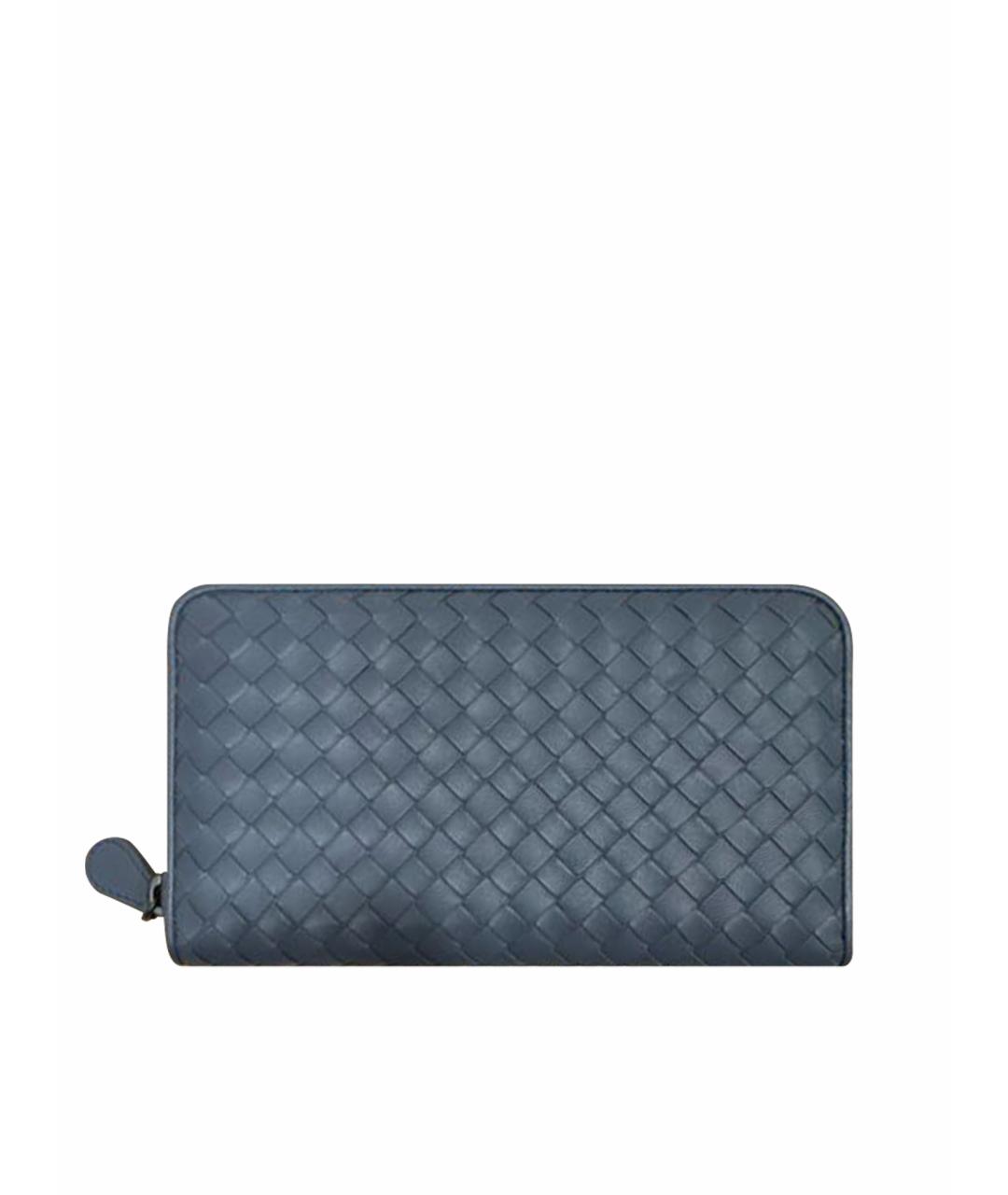 BOTTEGA VENETA Синий кожаный кошелек, фото 1