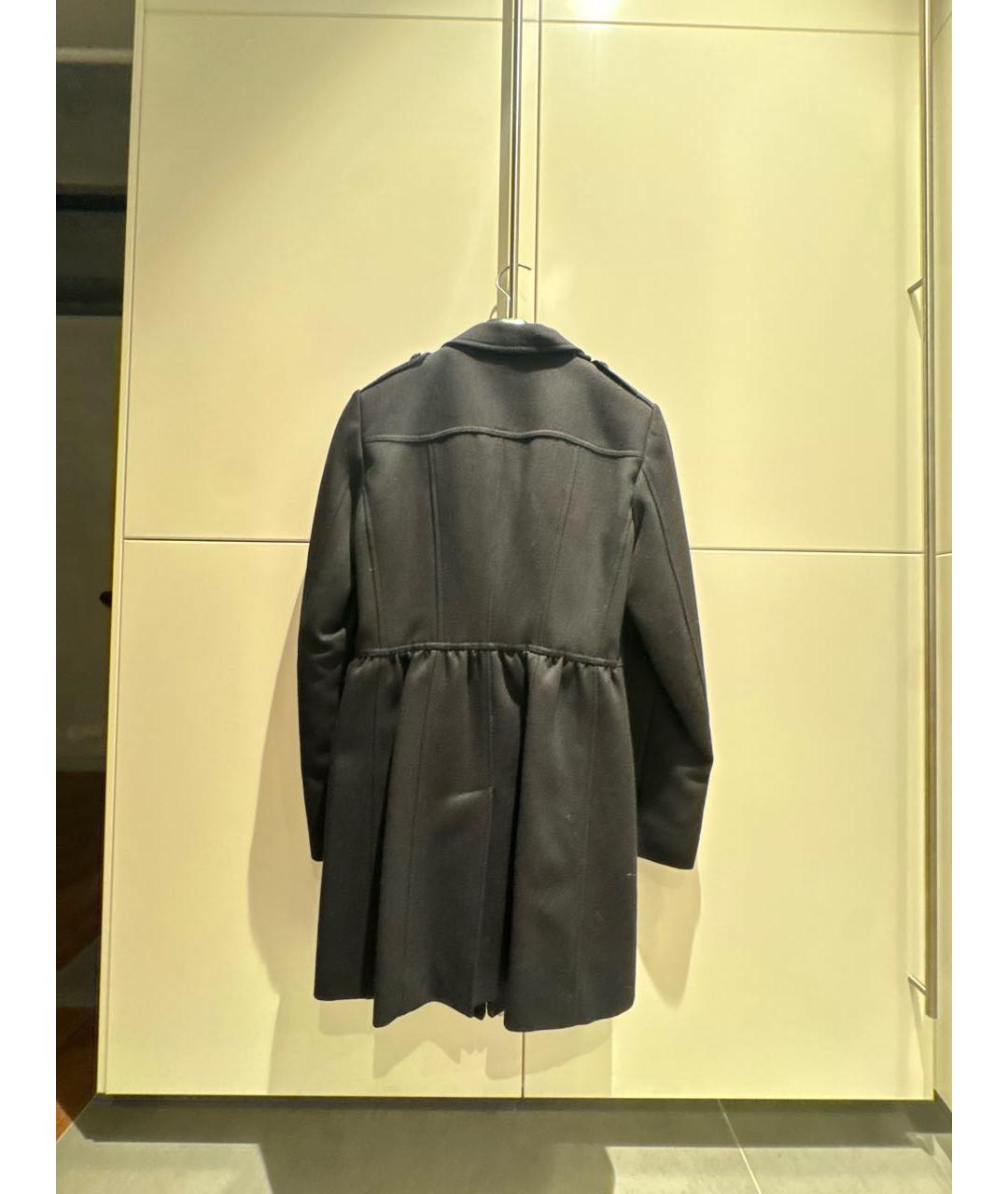 BURBERRY Черное шерстяное пальто, фото 2