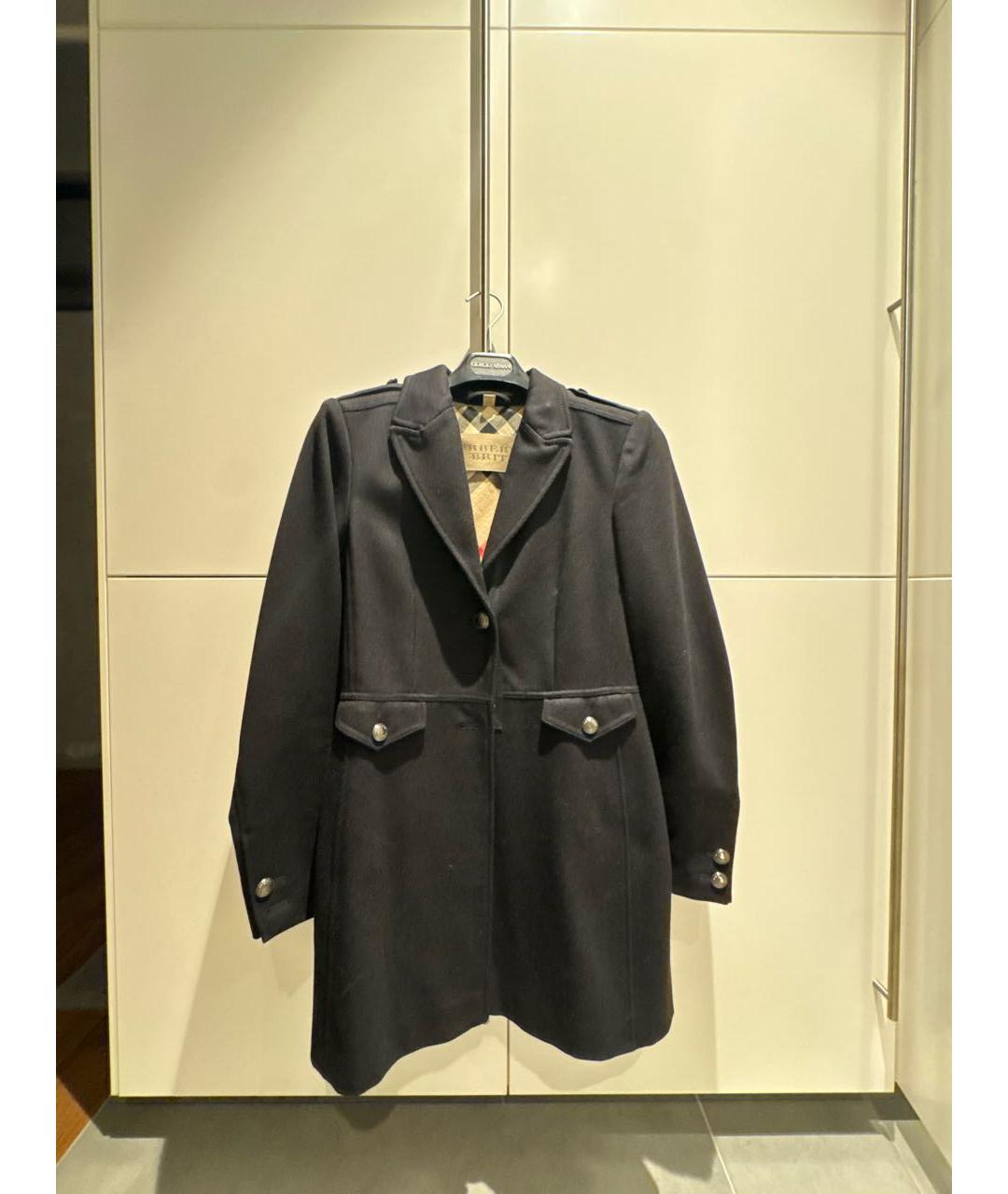 BURBERRY Черное шерстяное пальто, фото 7