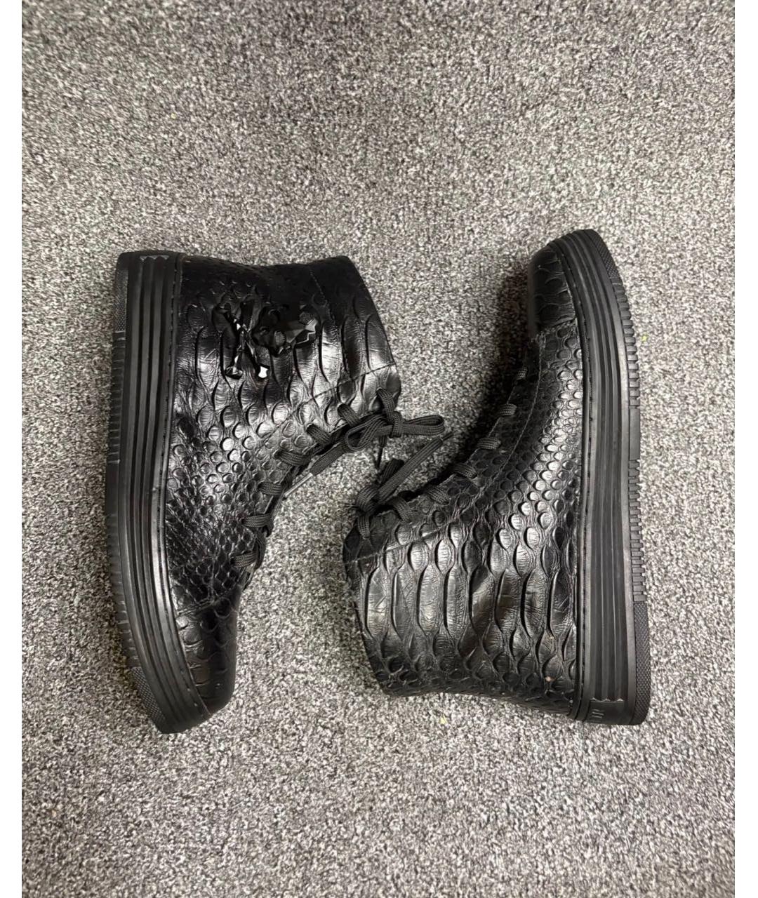PHILIPP PLEIN Черные кроссовки из кожи крокодила, фото 4